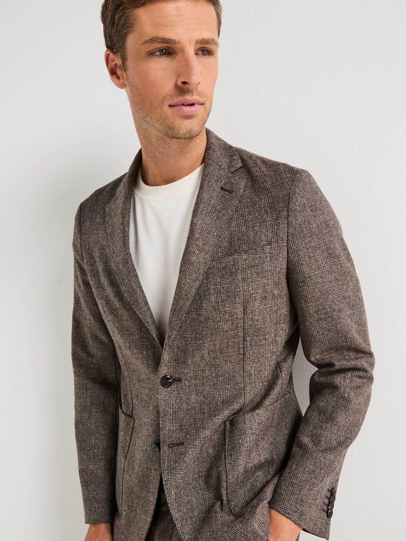 undefined Kensington Check Single Breasted Modern Blazer - Brown