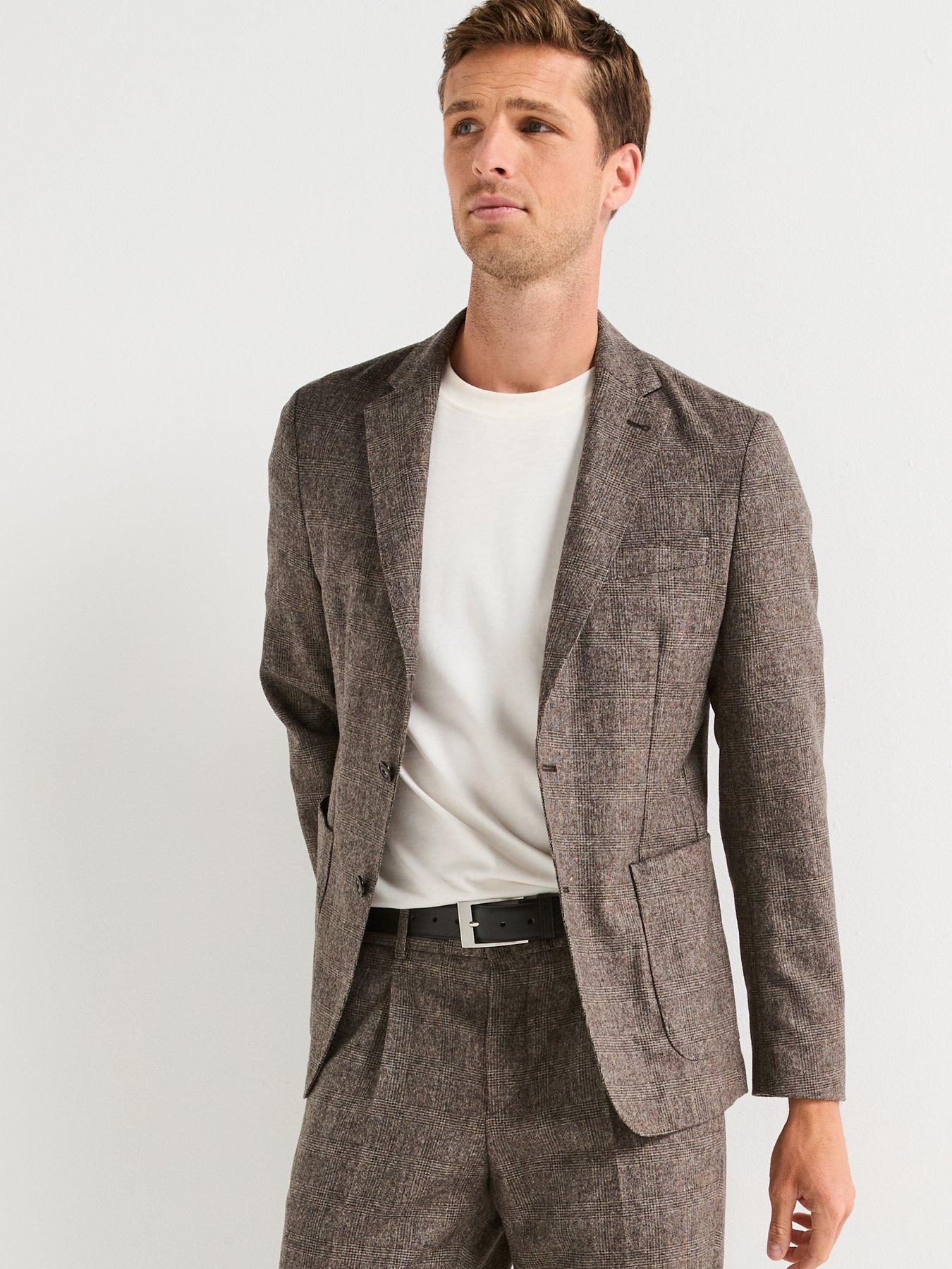 Image 4 of 6 of Barbour Kensington Check Single Breasted Modern Blazer - Brown