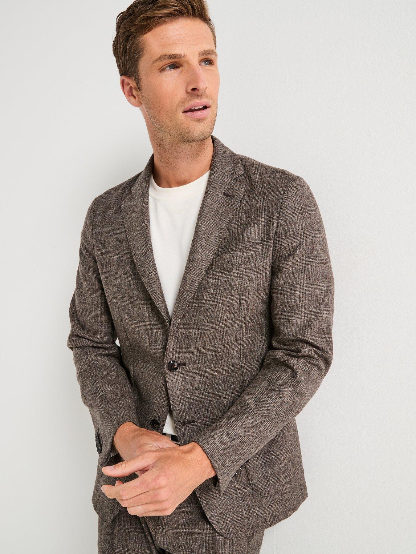 Image 6 of 6 of Barbour Kensington Check Single Breasted Modern Blazer - Brown