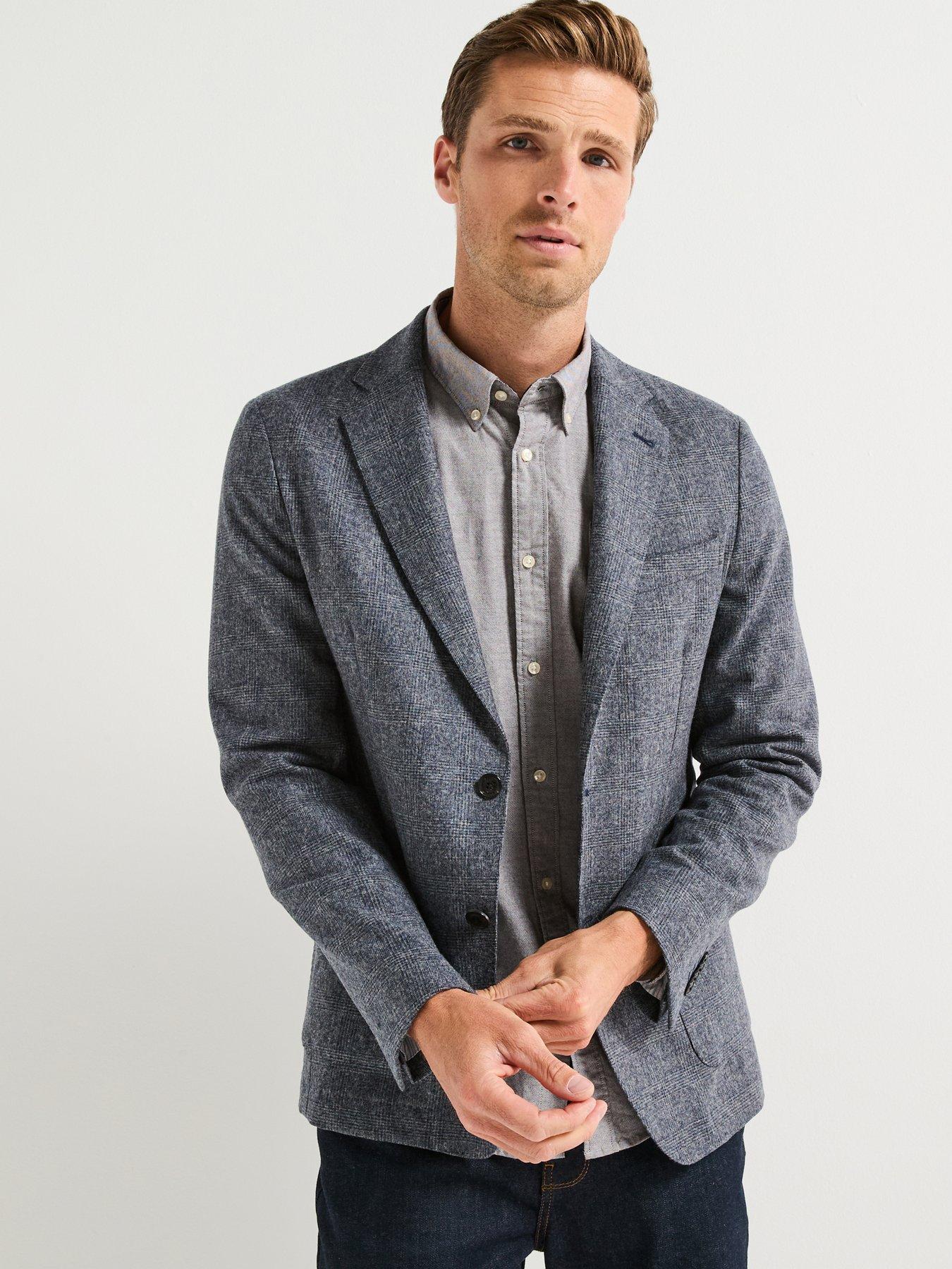Image 1 of 5 of Barbour Kensington Check Single Breasted Modern Blazer - Navy