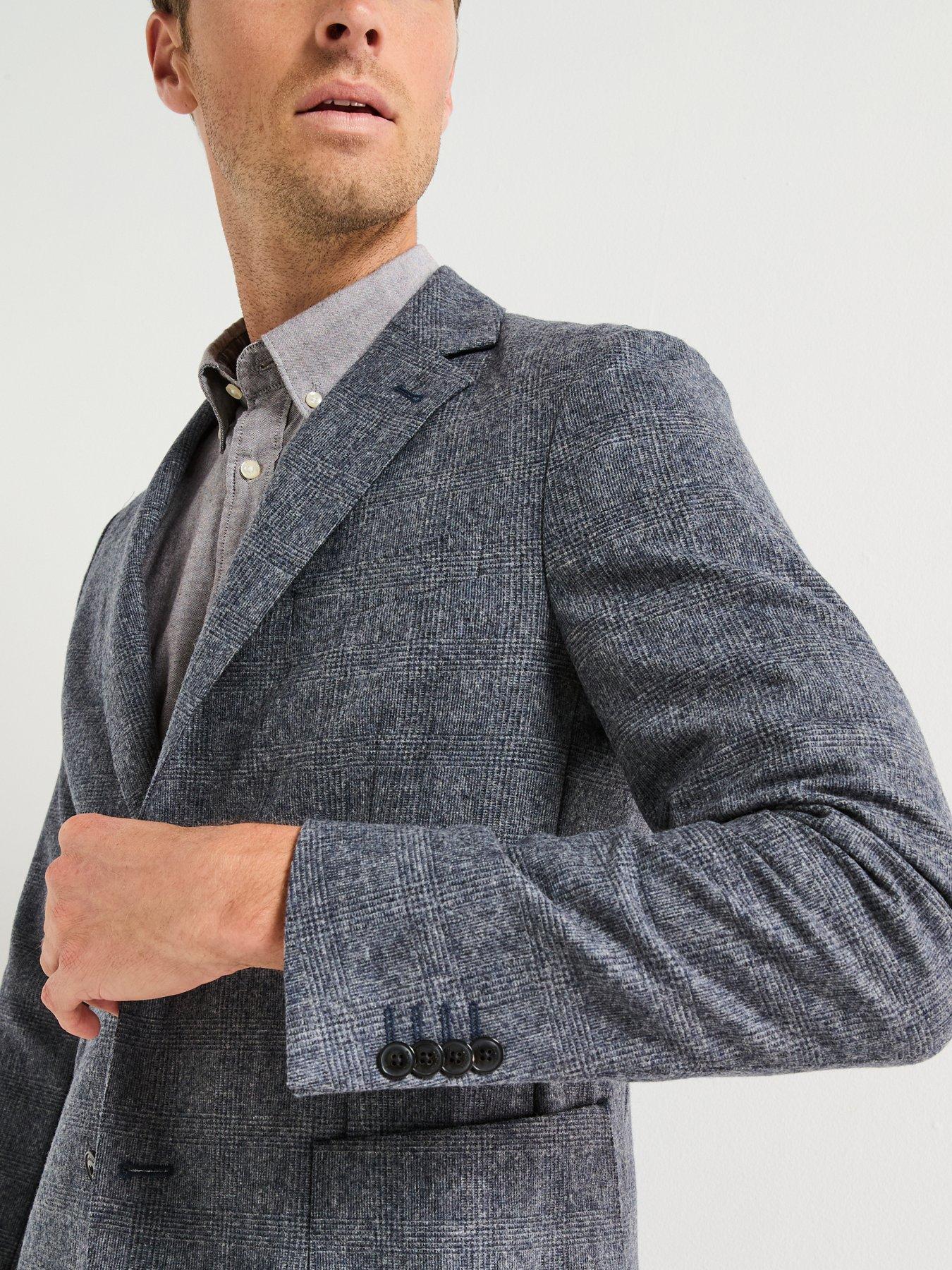 Image 4 of 5 of Barbour Kensington Check Single Breasted Modern Blazer - Navy