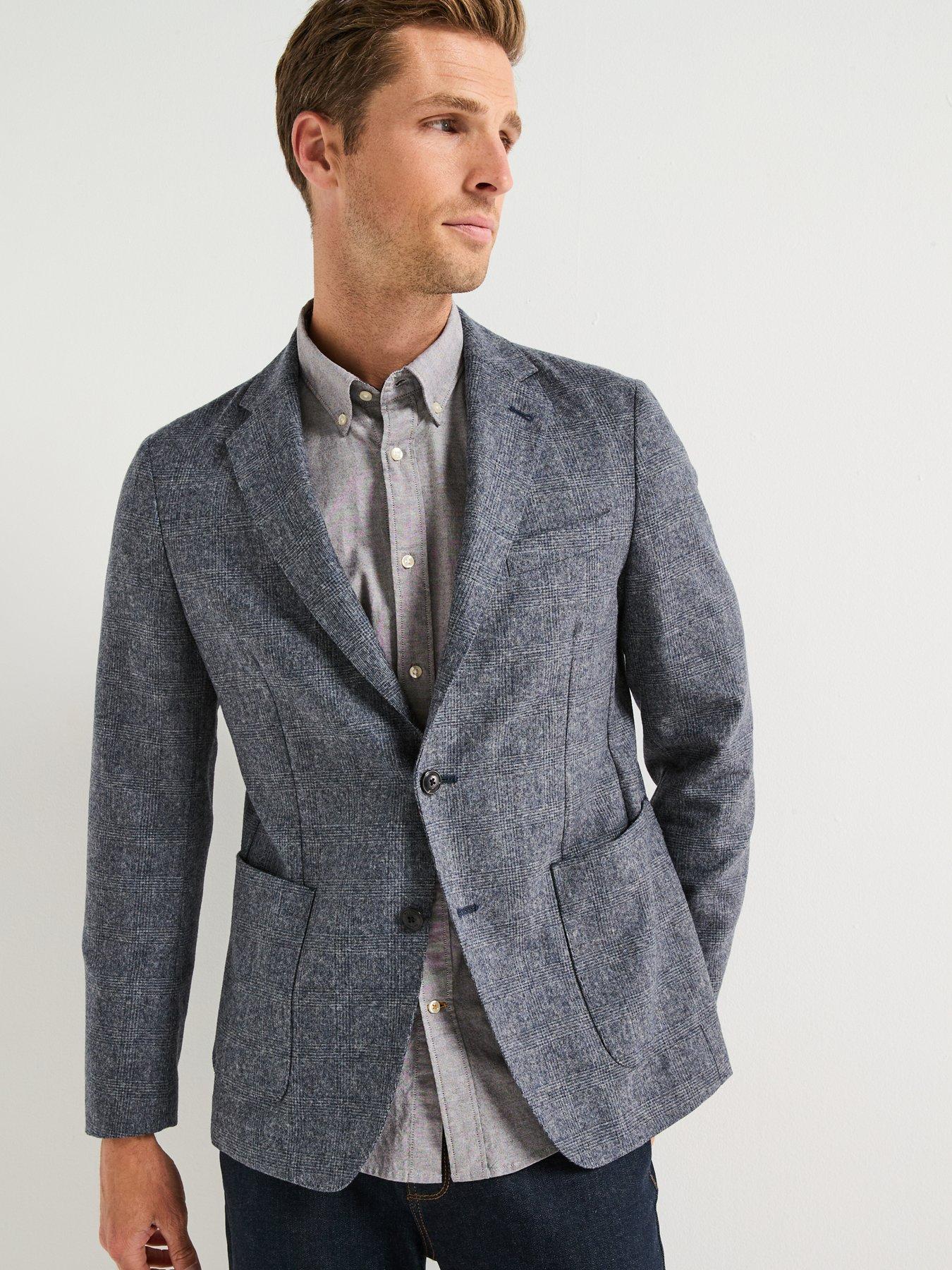 Image 5 of 5 of Barbour Kensington Check Single Breasted Modern Blazer - Navy