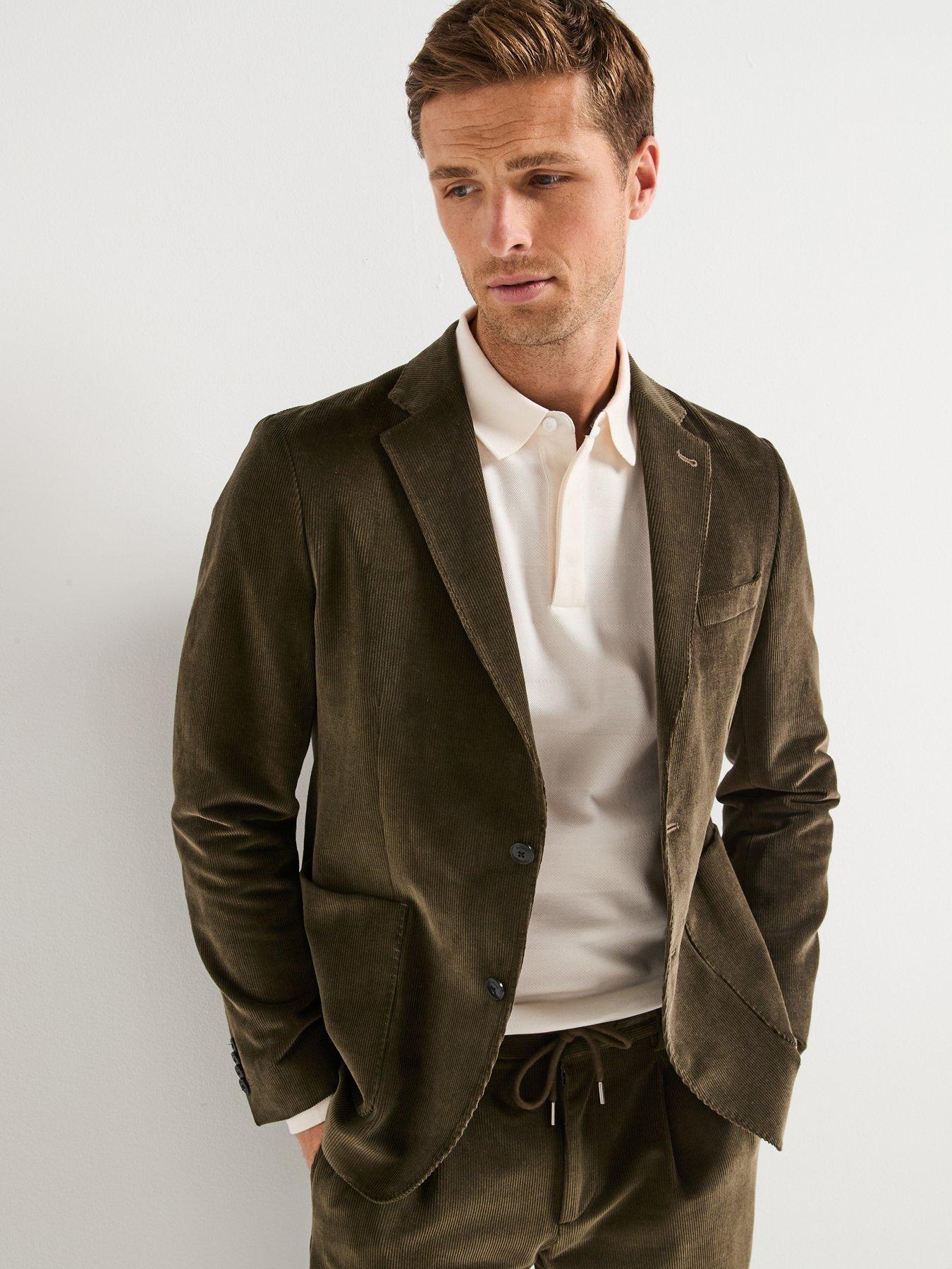 Barbour Wallington Single Breasted Cord Blazer - Khaki