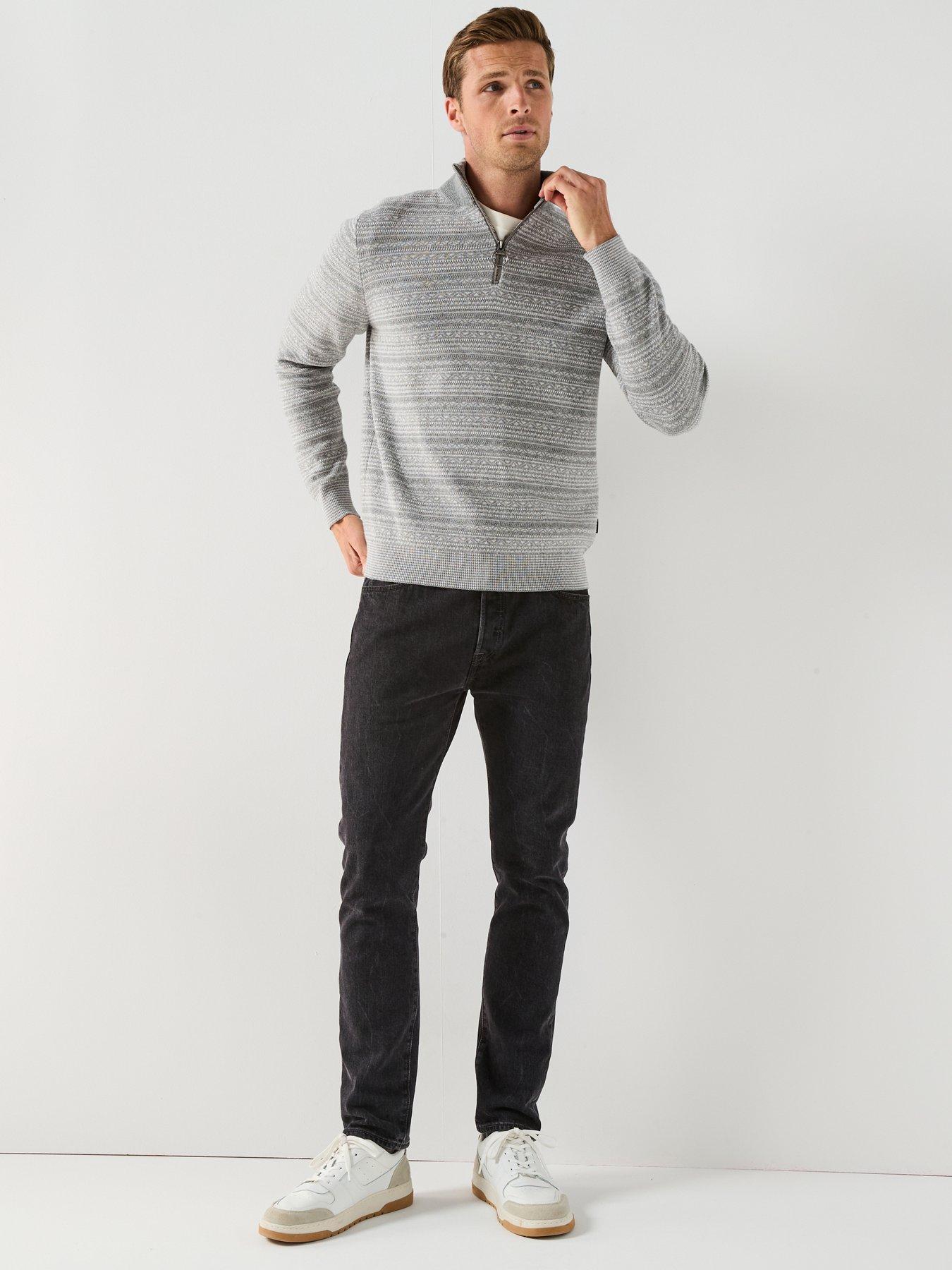  image of barbour-dartfield-half-zip-knitted-jumper--grey