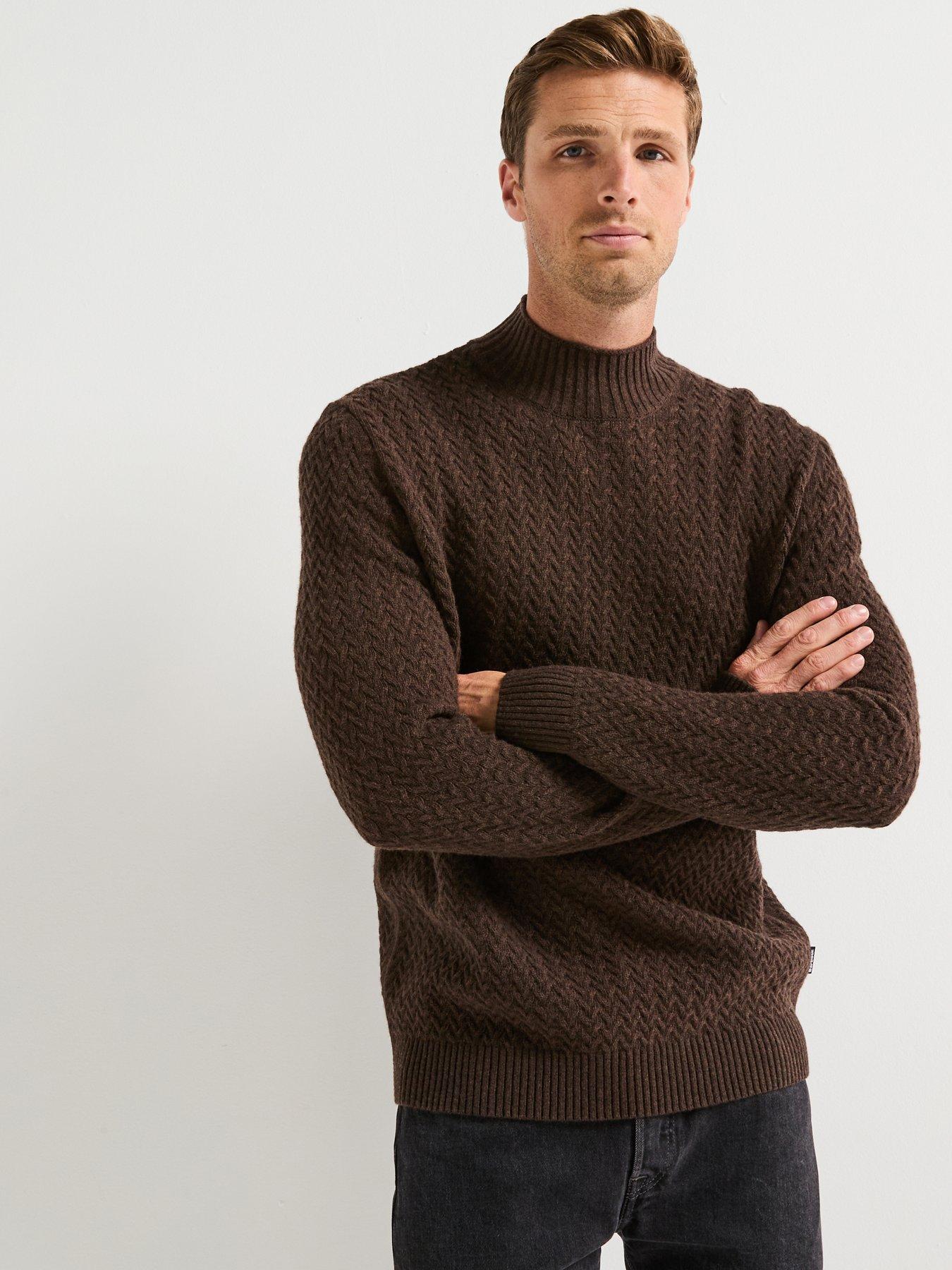 Barbour Stonesand Textured Funnel Neck Knitted Jumper- Black