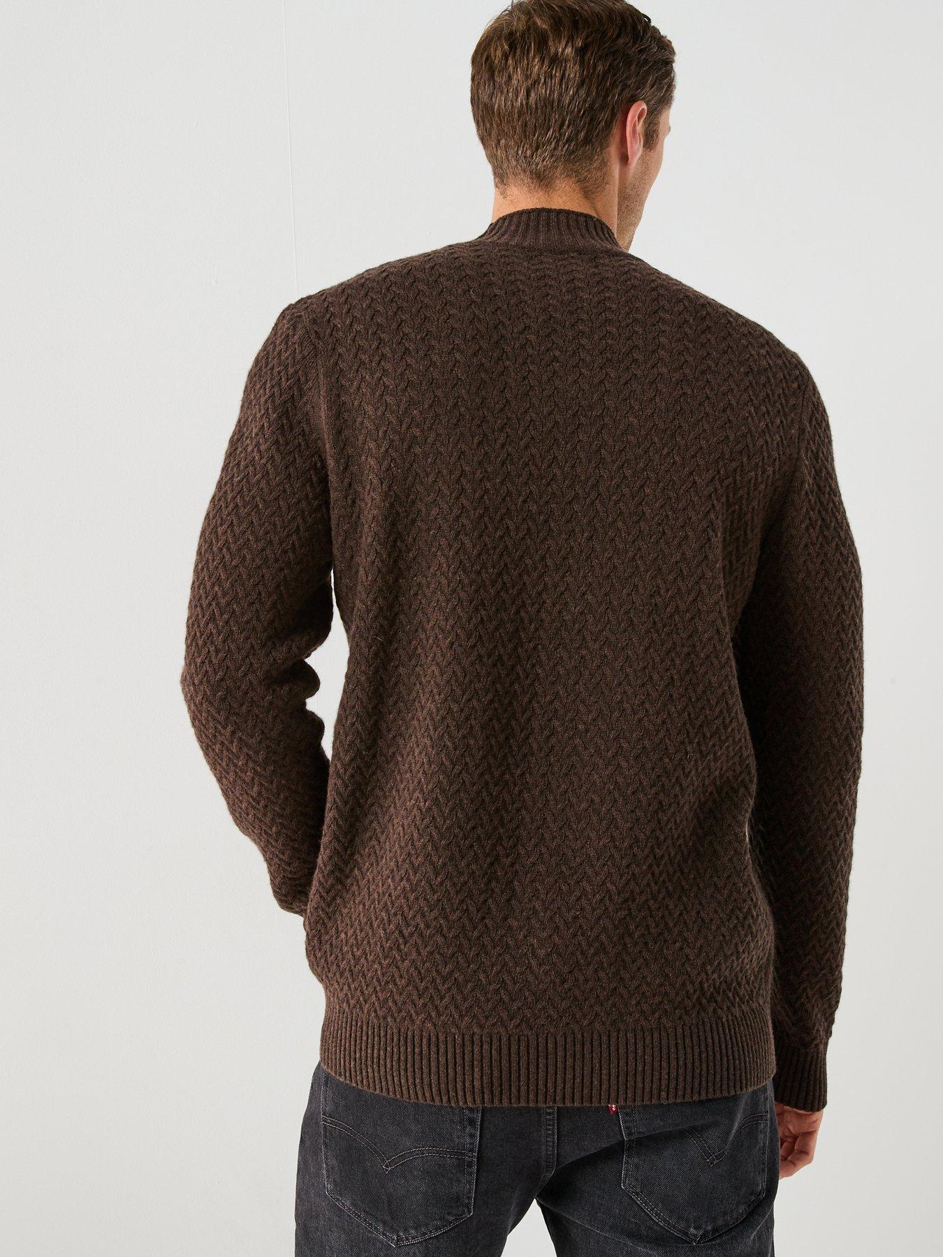 Image 2 of 6 of Barbour Stonesand Textured Funnel Neck Knitted Jumper- Black