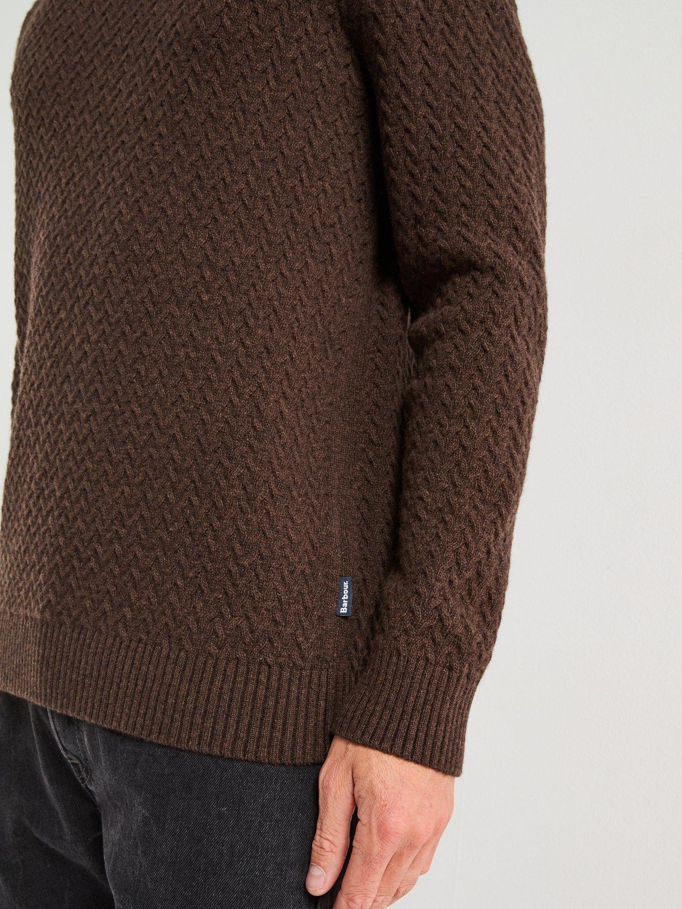 Image 4 of 6 of Barbour Stonesand Textured Funnel Neck Knitted Jumper- Black