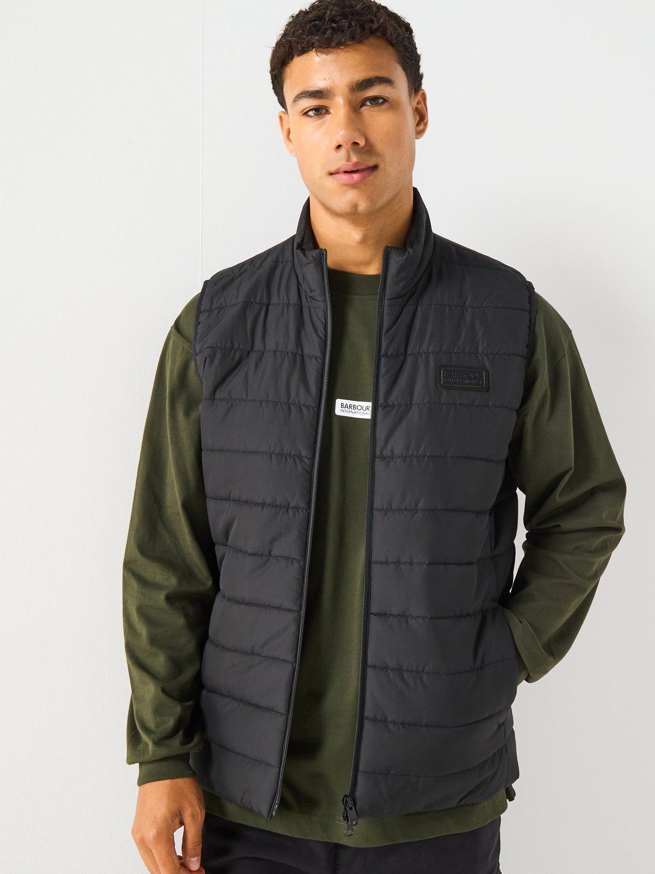 undefined Aldon Baffle Slim Fit Quilted Gilet - Black