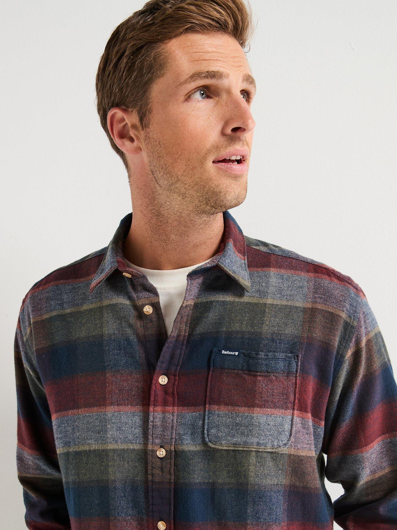  image of barbour-copswell-relaxed-fit-checked-shirt-navy