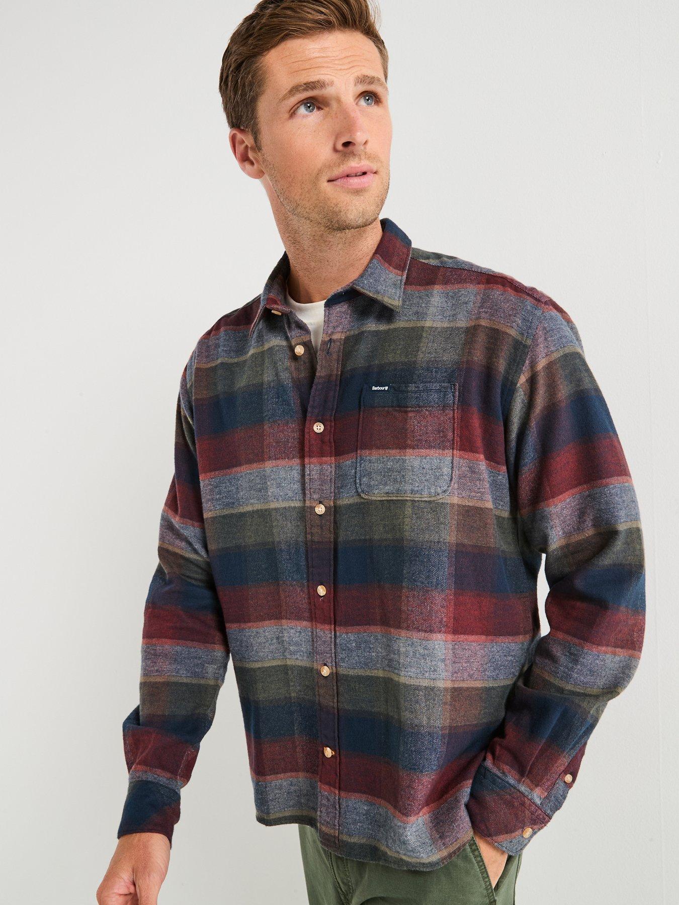  image of barbour-copswell-relaxed-fit-checked-shirt-navy