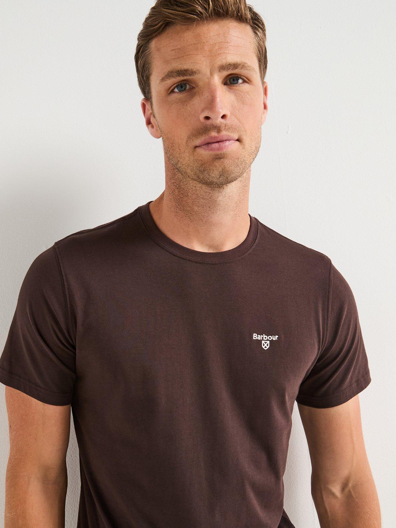 undefined Short Sleeve Essential Sports T-Shirt- Brown