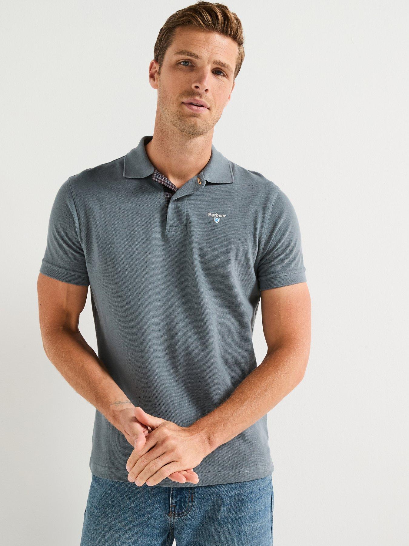 undefined Tartan Pique Short Sleeve Polo Shirt - Blue