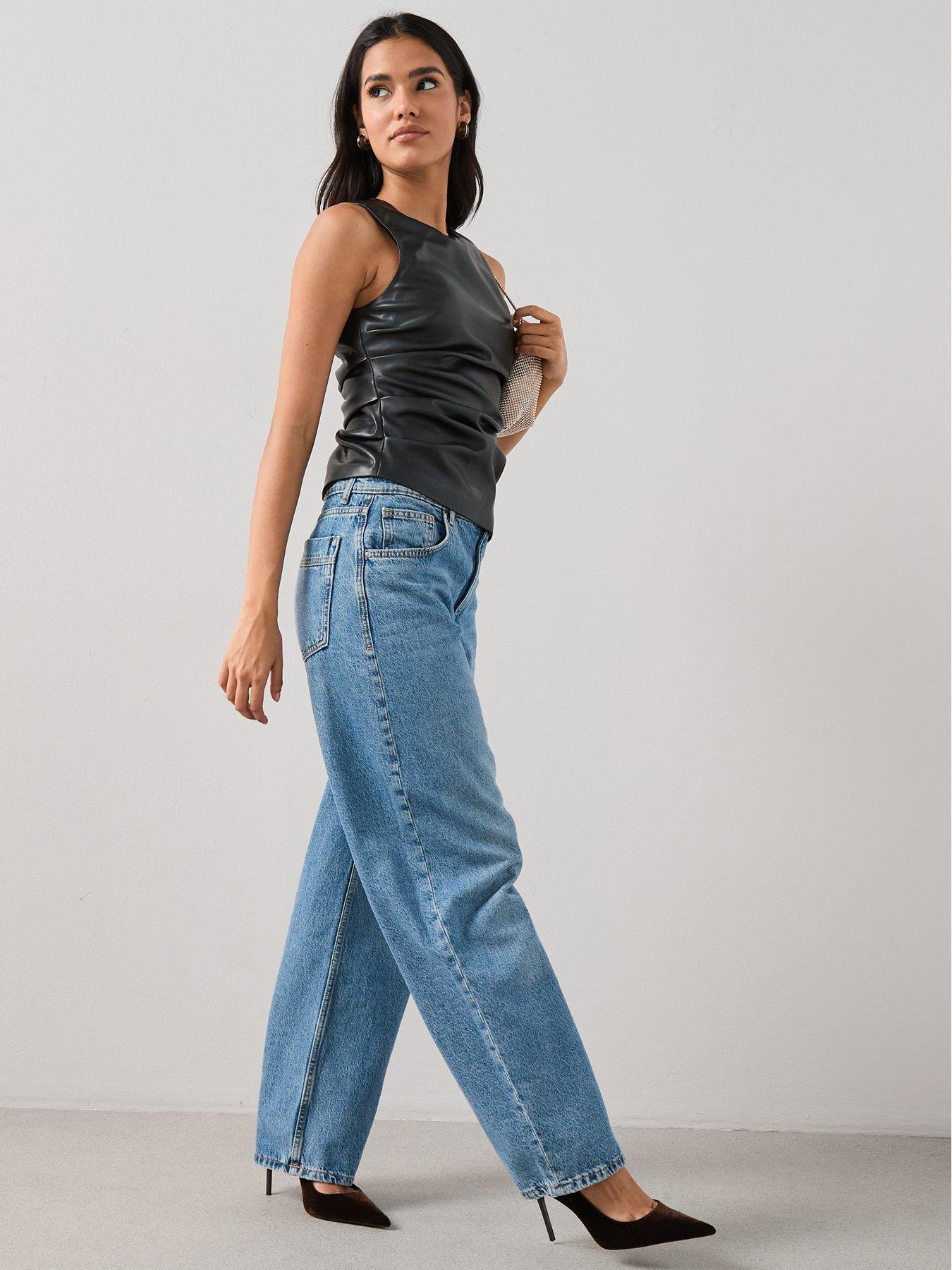 Image 5 of 7 of The Very Collection Sleeveless Pu Top - Black