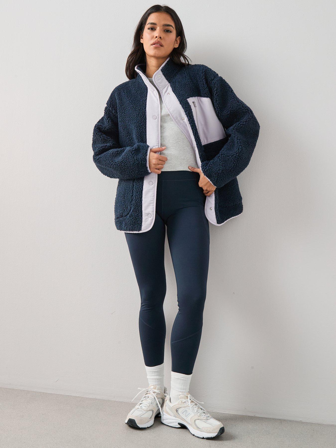 Image 1 of 7 of The Very Collection Contrast Pocket Borg Jacket - Blue