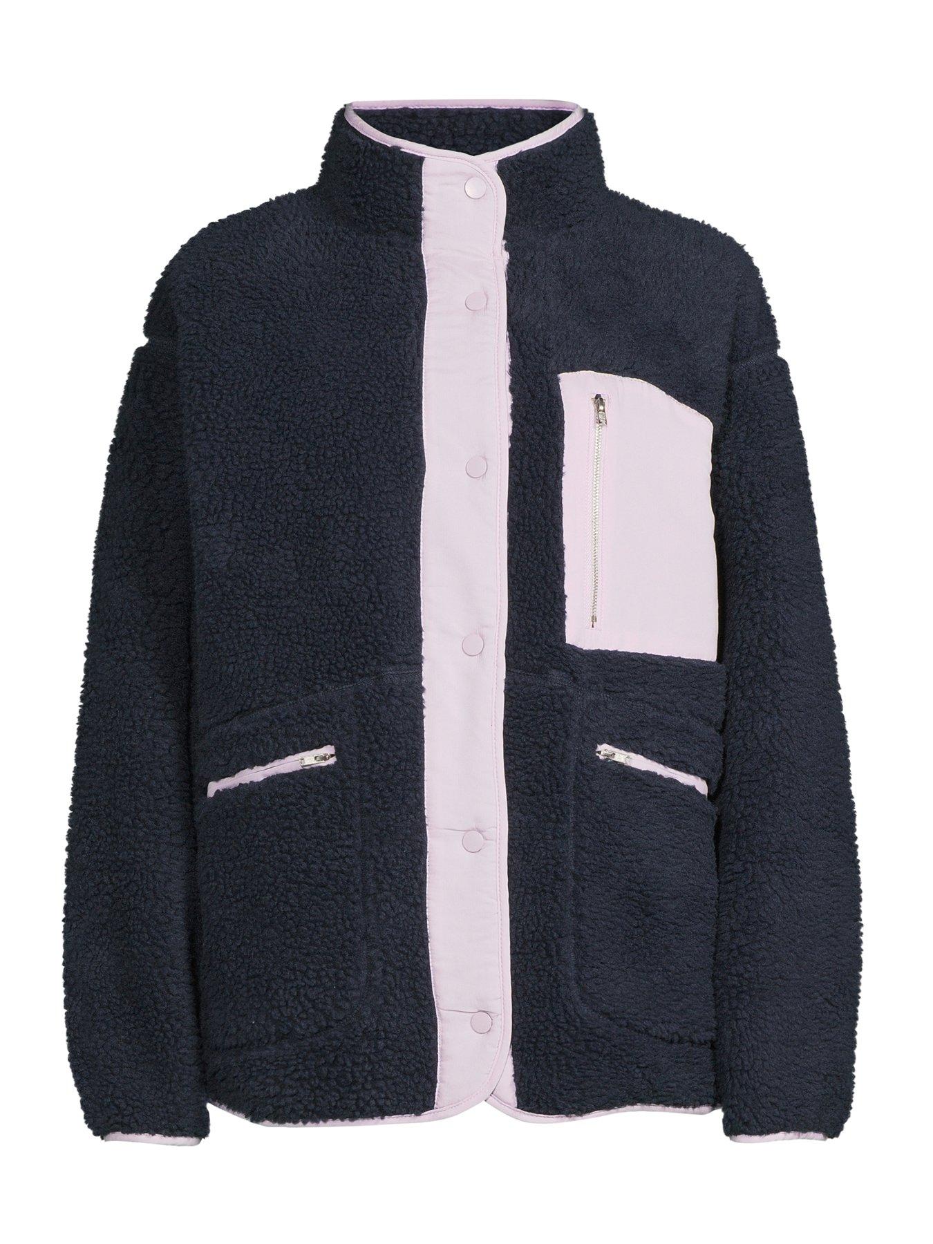 Image 7 of 7 of The Very Collection Contrast Pocket Borg Jacket - Blue