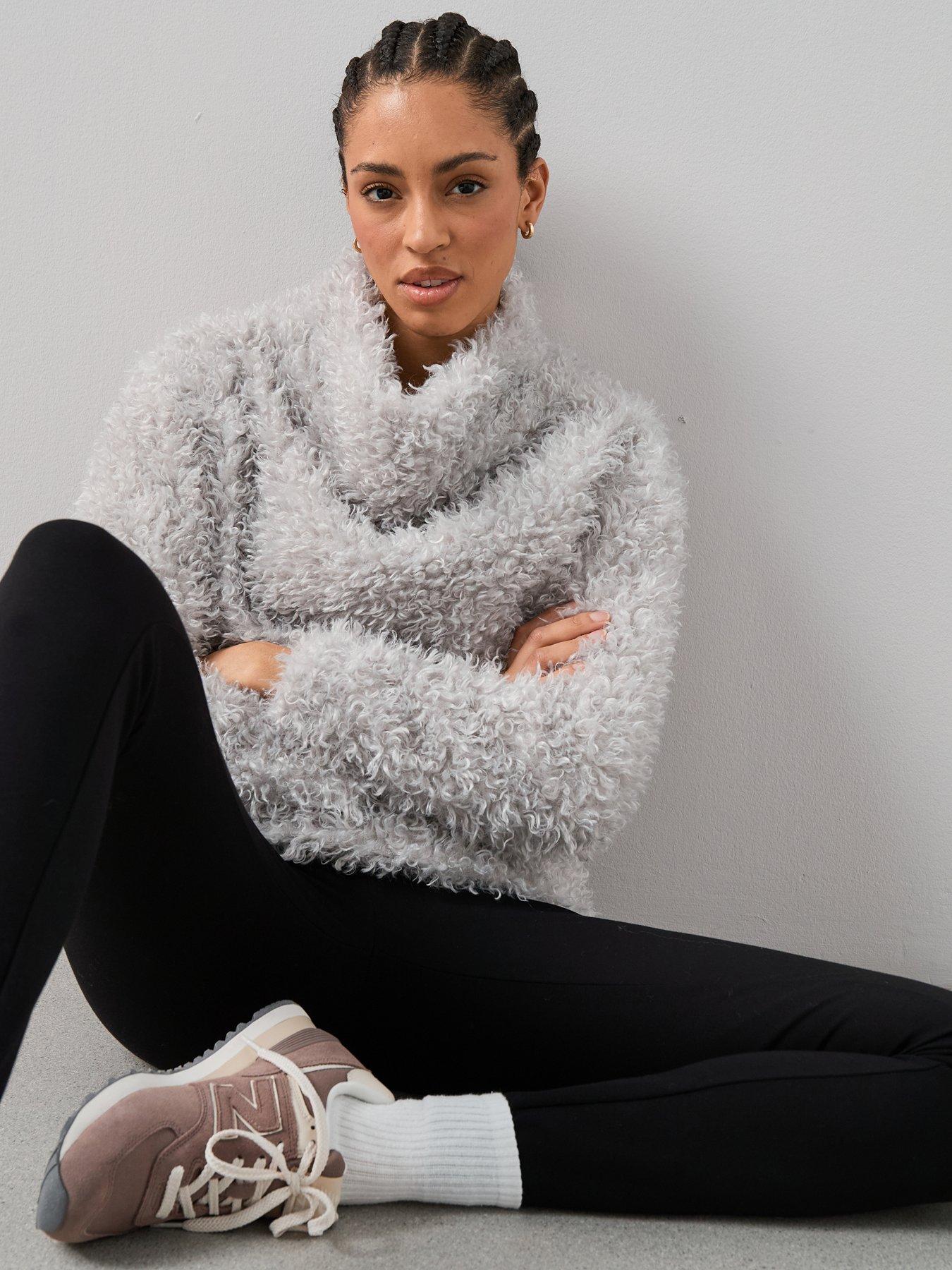  image of the-very-collection-faux-fur-overhead-fleecenbsp--grey