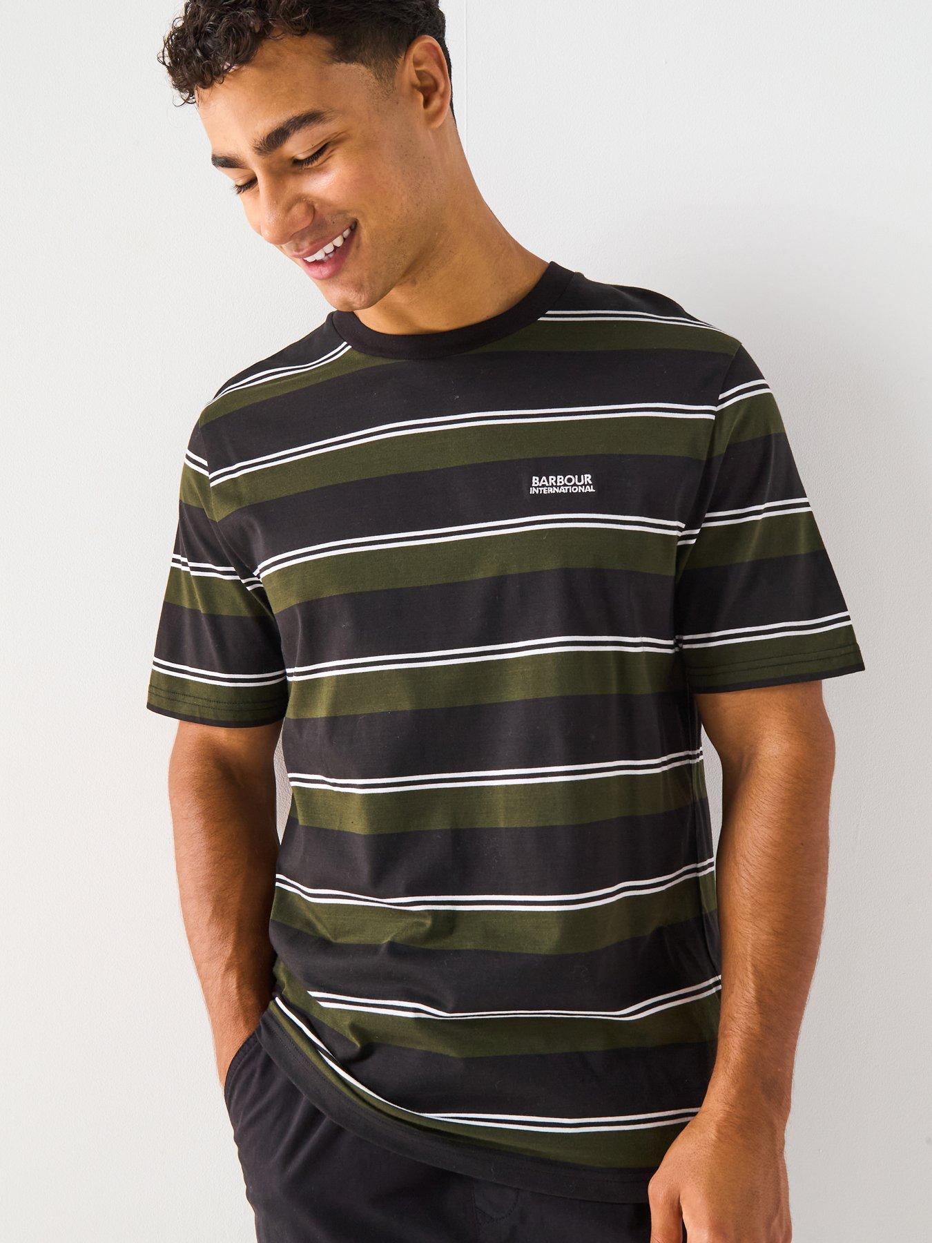 Image 1 of 6 of Barbour International Bruce Striped T-Shirt- Black