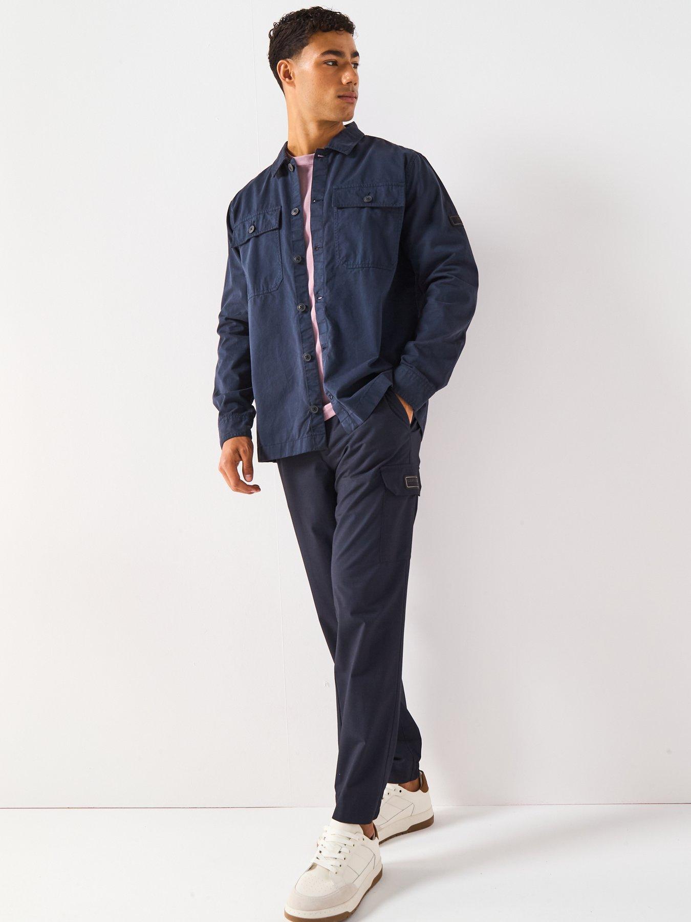 Image 3 of 6 of Barbour International Arlo Button Pocket Overshirt- Navy