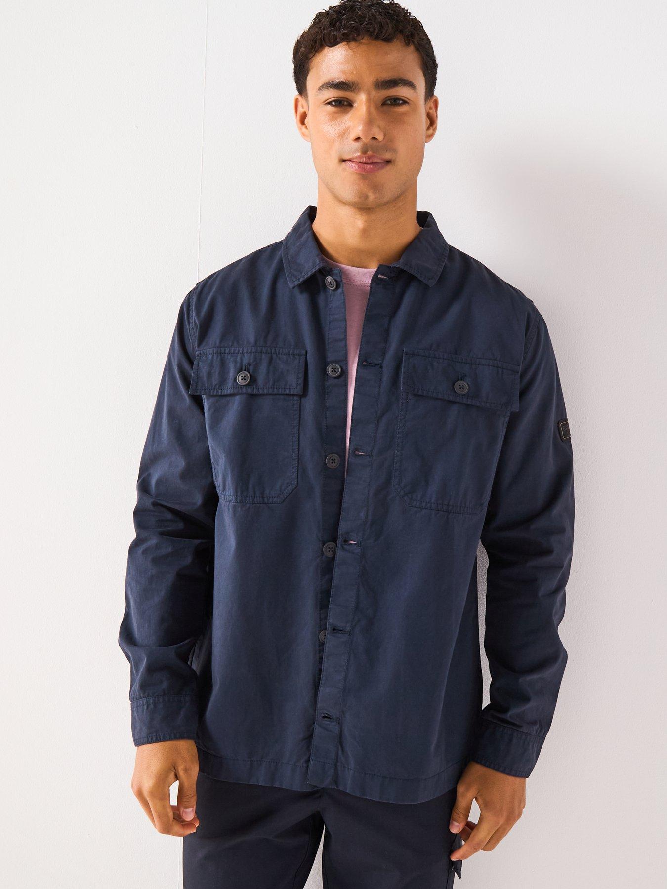Image 5 of 6 of Barbour International Arlo Button Pocket Overshirt- Navy