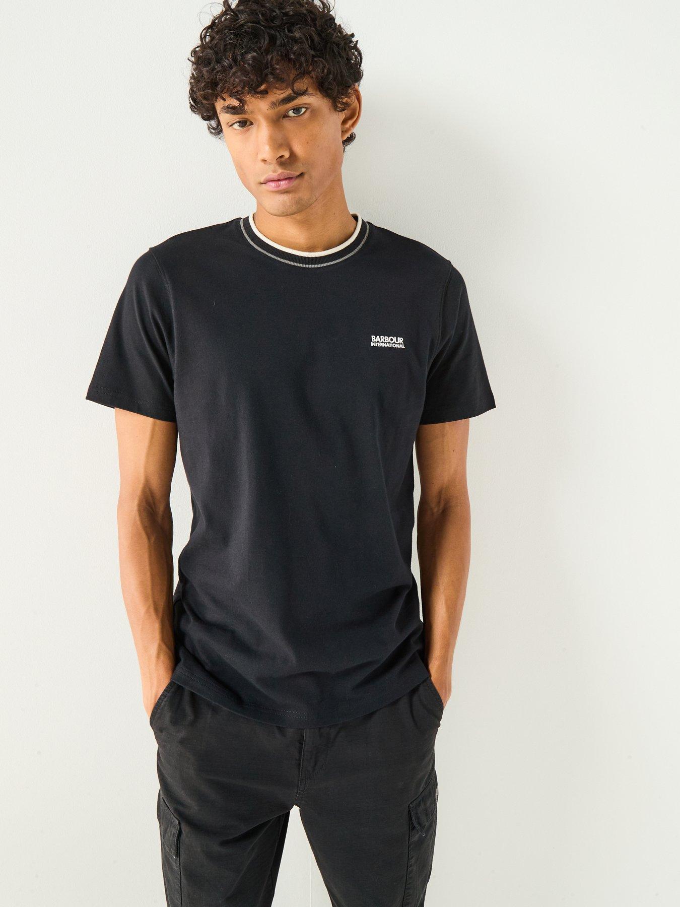 Image 1 of 6 of Barbour International Buxton Tipped T-Shirt- Black