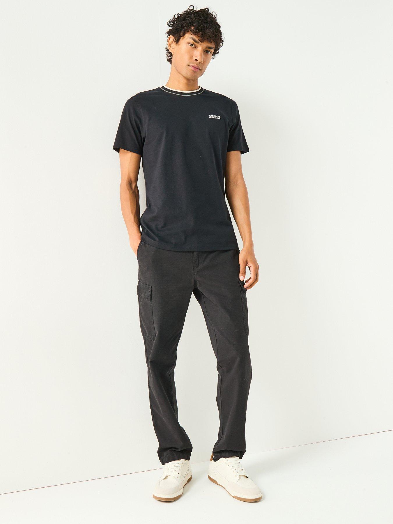 Image 3 of 6 of Barbour International Buxton Tipped T-Shirt- Black