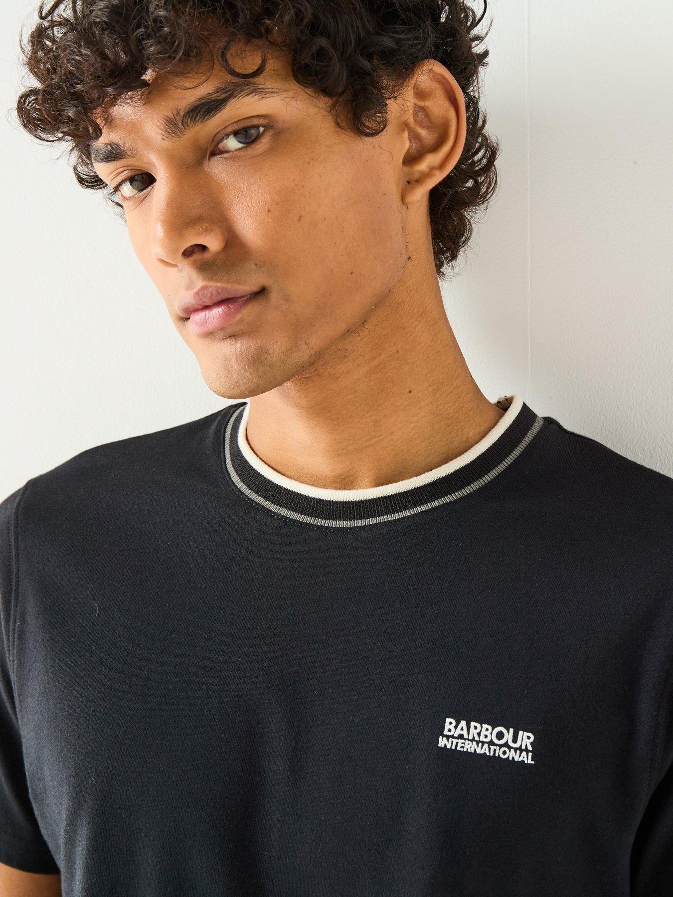 Image 4 of 6 of Barbour International Buxton Tipped T-Shirt- Black