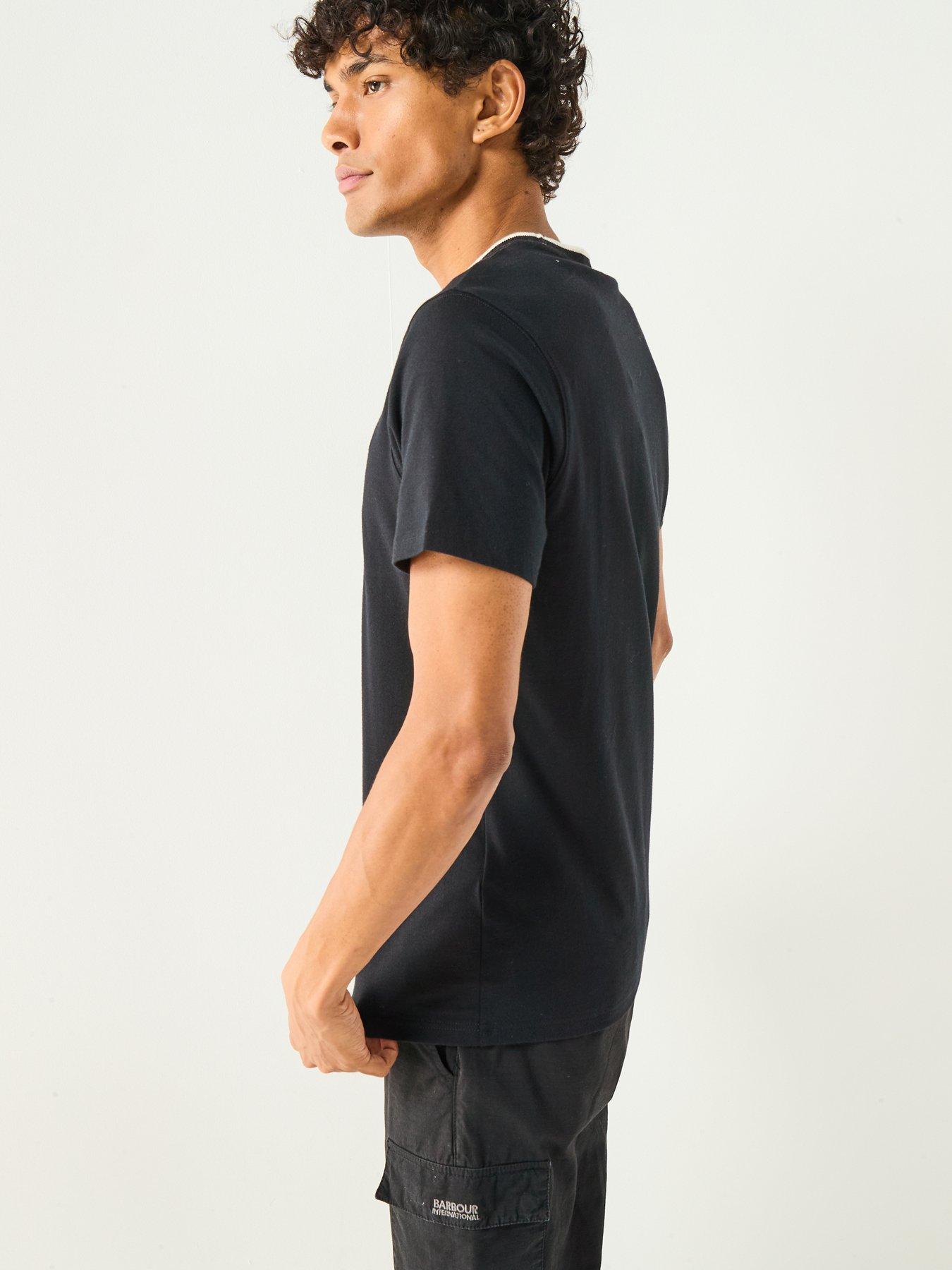 Image 6 of 6 of Barbour International Buxton Tipped T-Shirt- Black