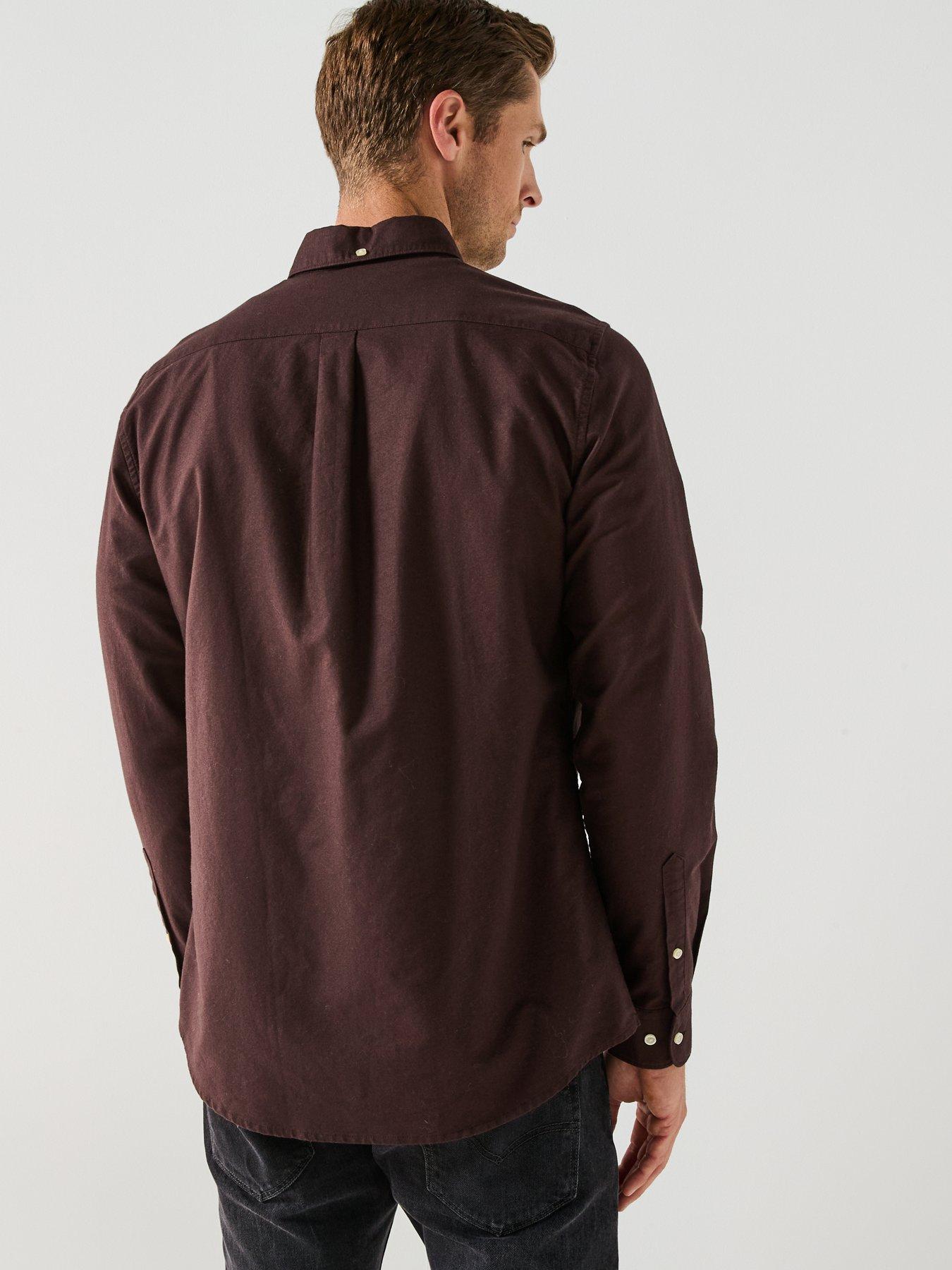 Image 2 of 6 of Barbour Oxtown Long Sleeve Tailored Fit Oxford Shirt - Brown