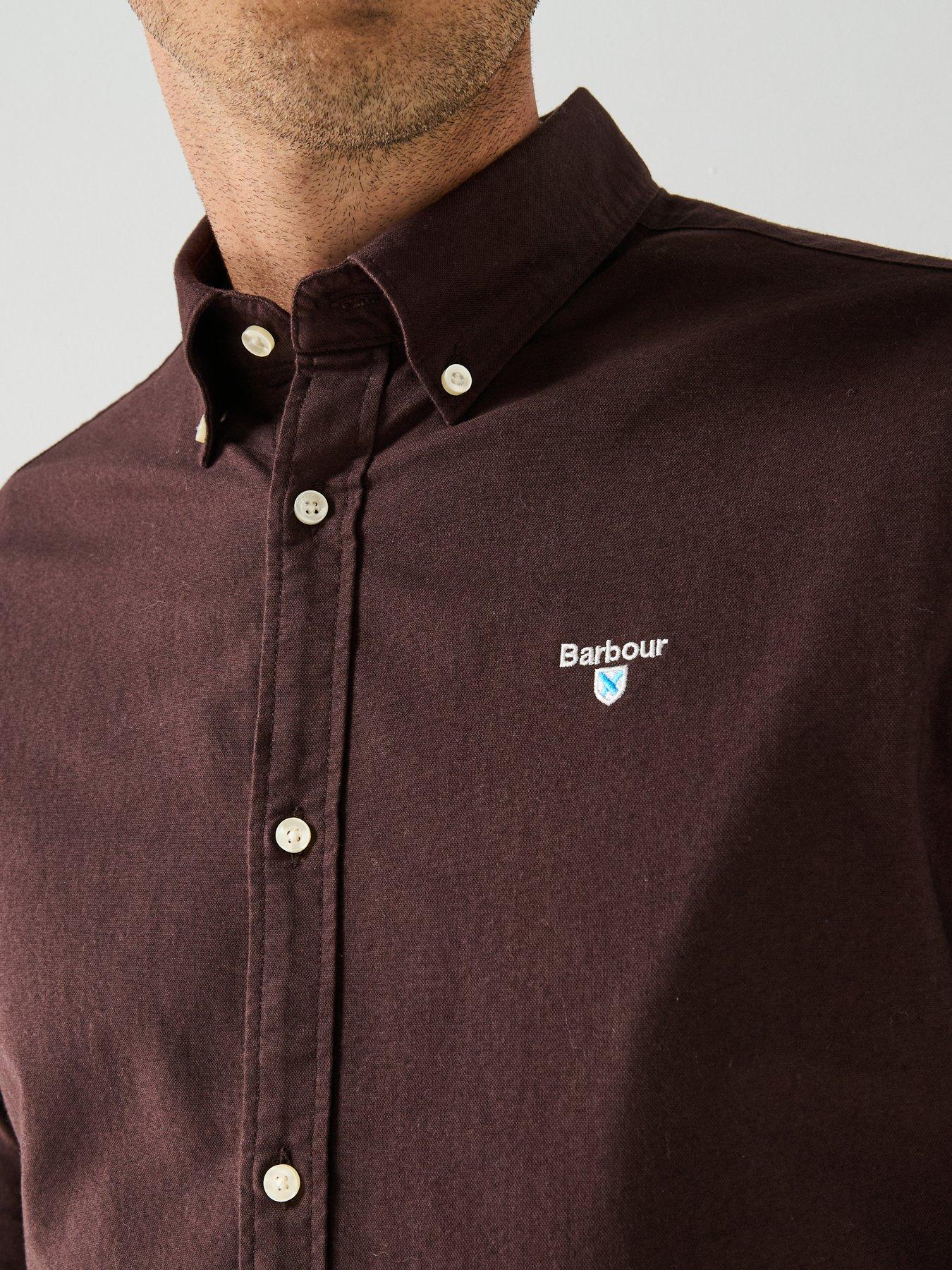Image 5 of 6 of Barbour Oxtown Long Sleeve Tailored Fit Oxford Shirt - Brown