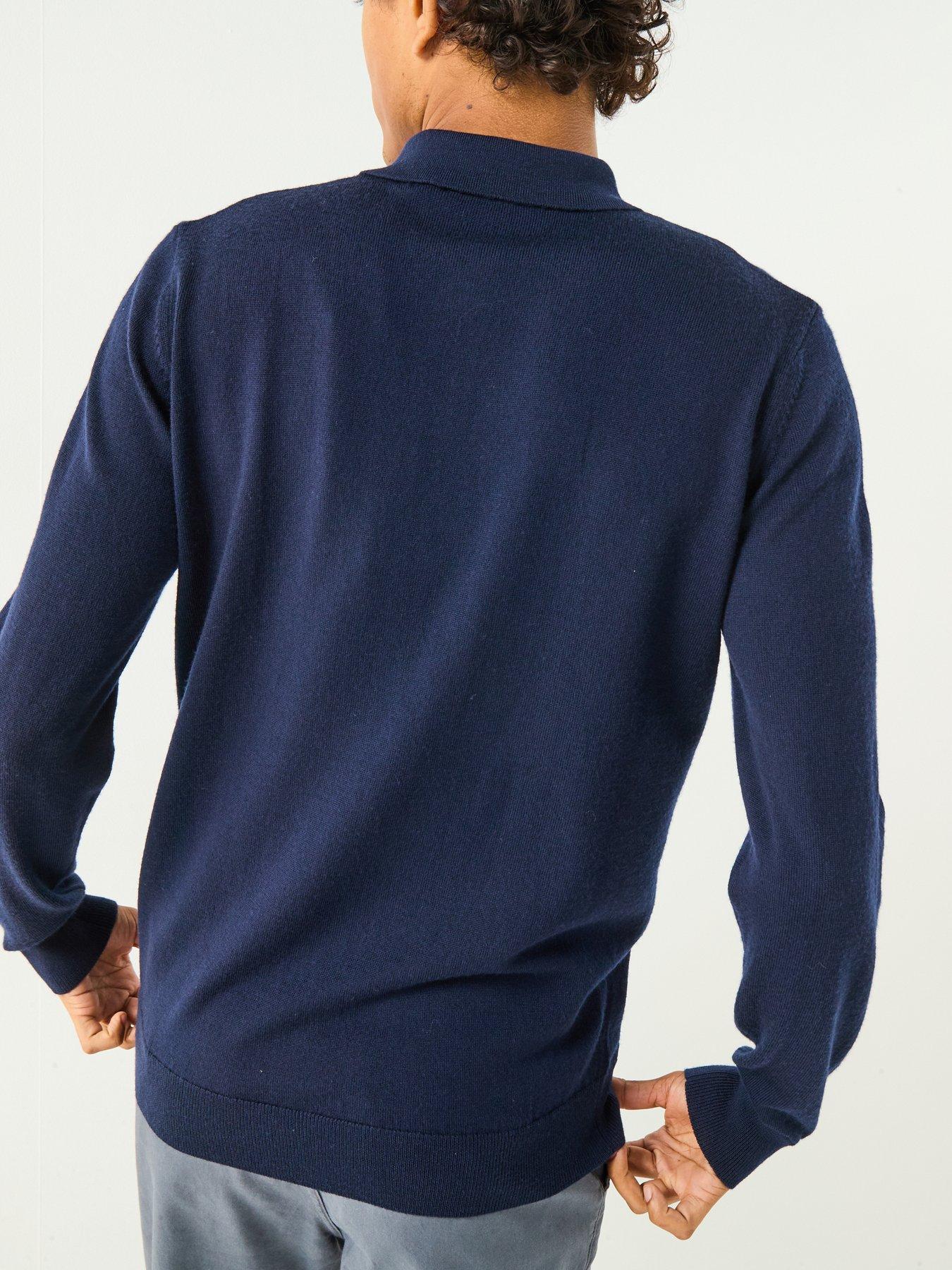 Image 2 of 6 of Barbour International Merlin Merino Long Sleeve Polo Shirt- Navy