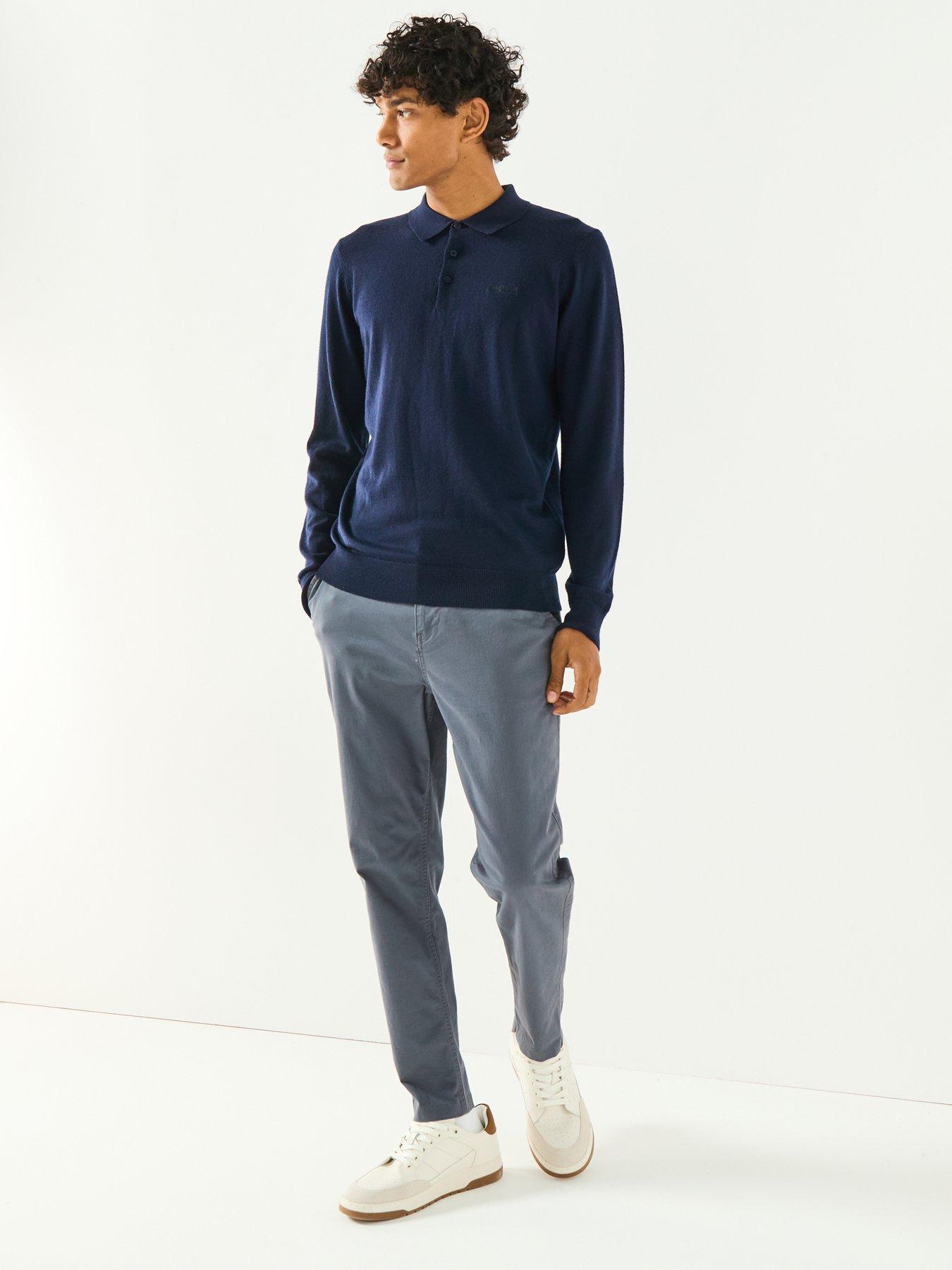 Image 3 of 6 of Barbour International Merlin Merino Long Sleeve Polo Shirt- Navy