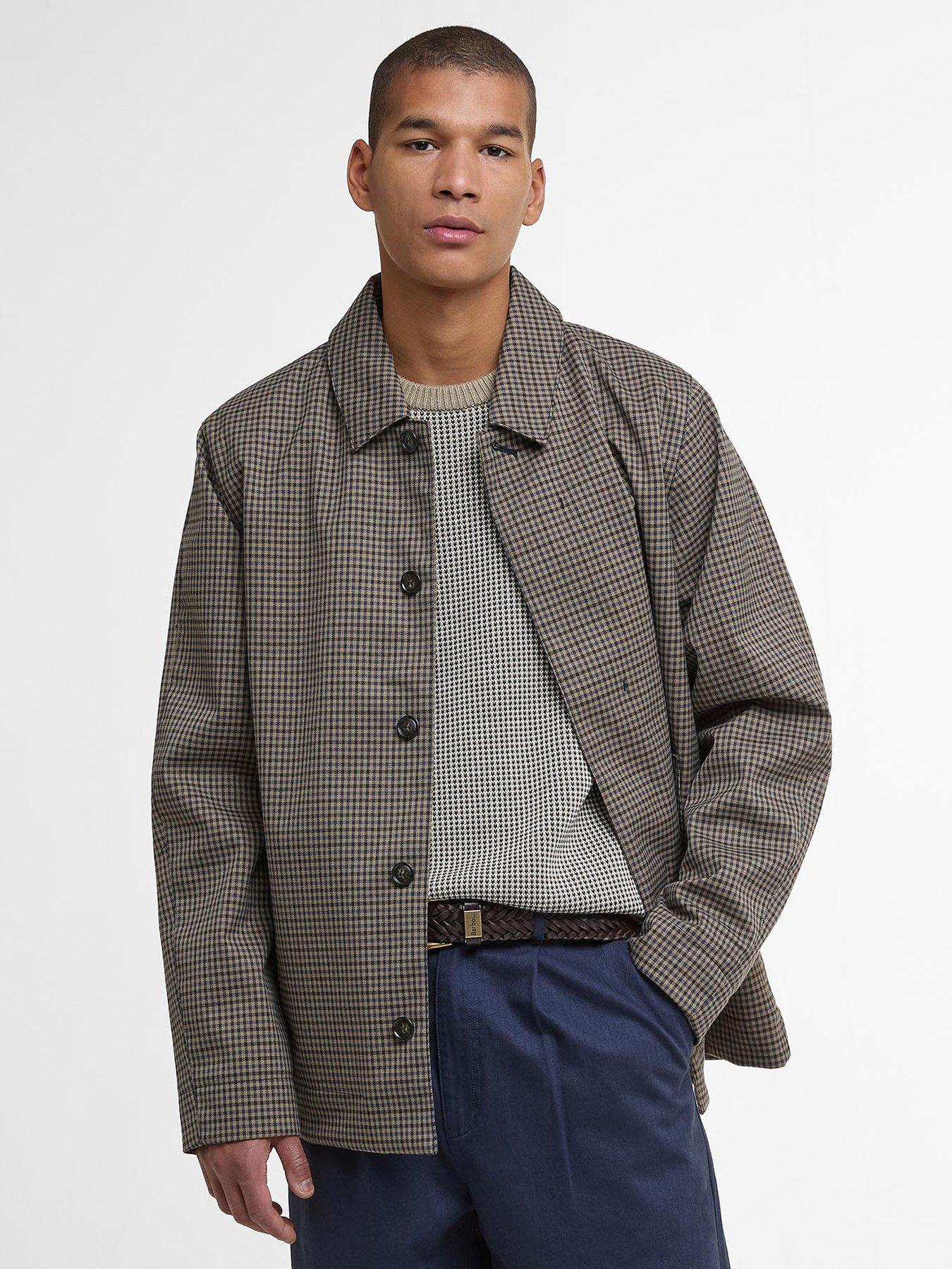 undefined Check Short Lorden Showerproof Jacket - brown