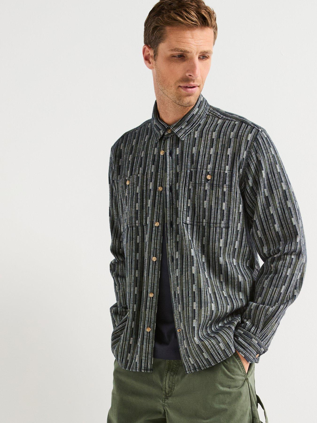 undefined Alston Relaxed Fit Jacquard Shirt - Navy