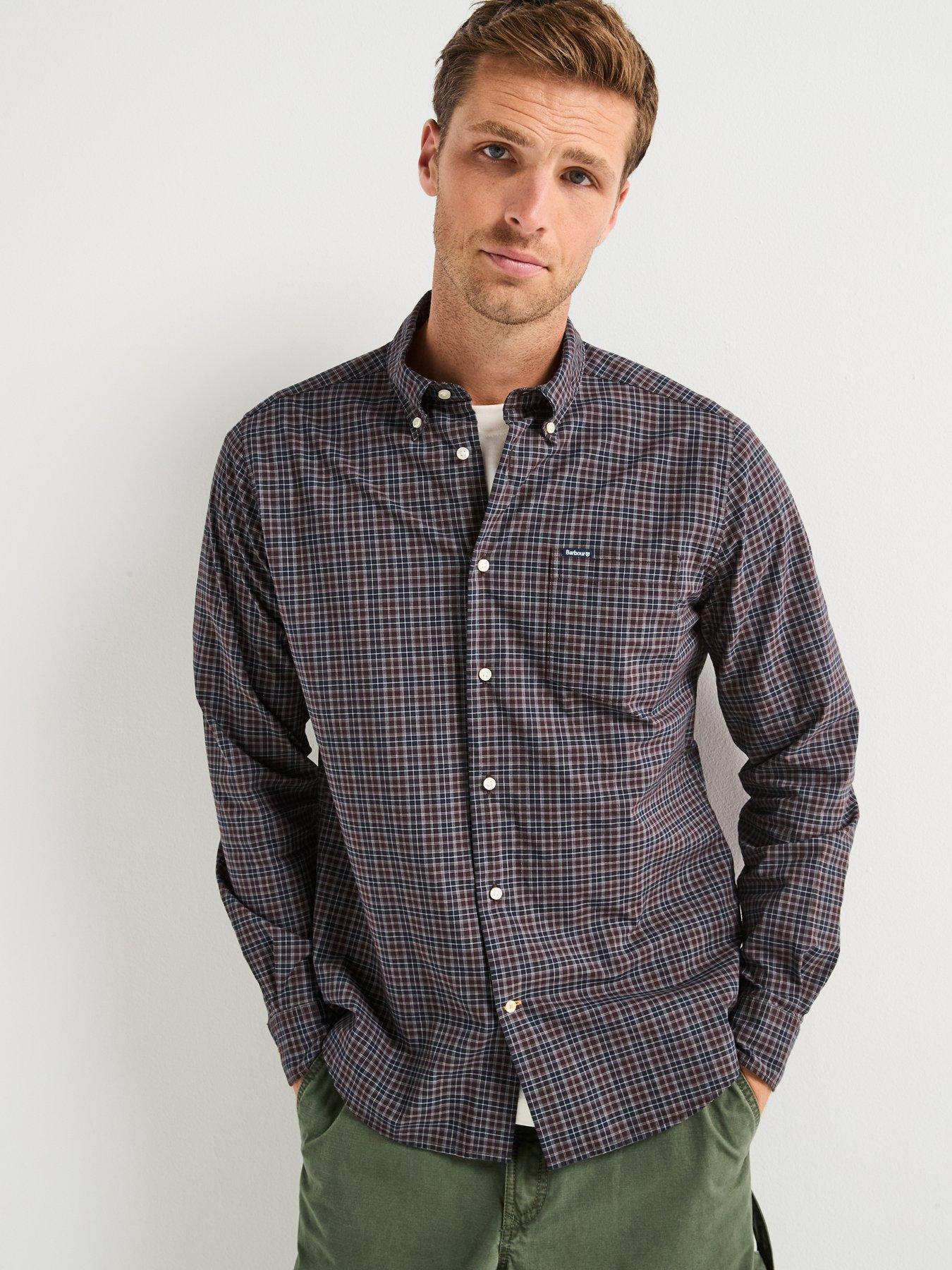 Image 4 of 6 of Barbour Lomond Long Sleeve Tailored Fit Tartan Shirt - Blue