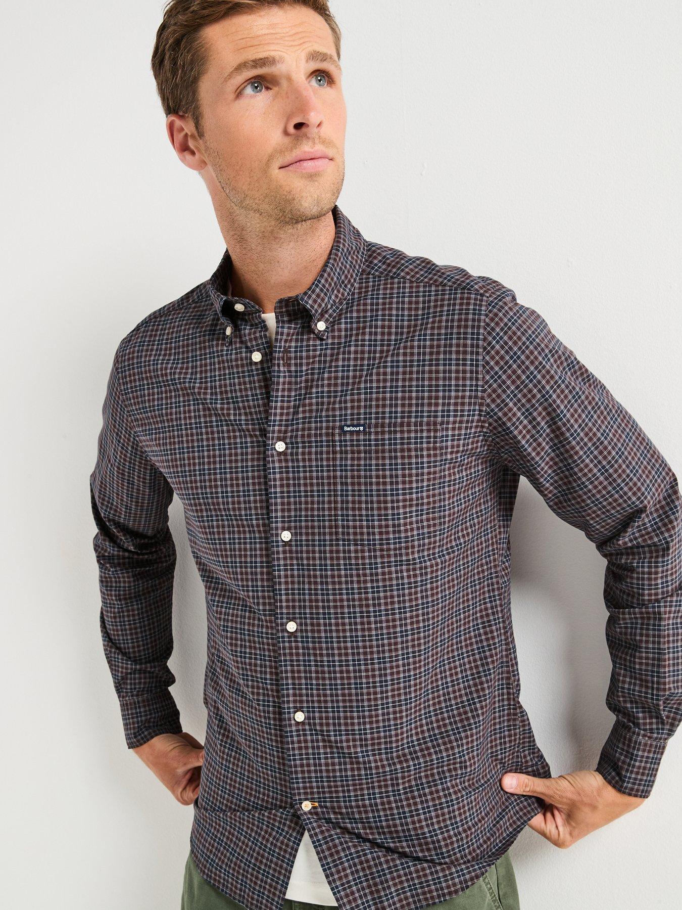 Image 5 of 6 of Barbour Lomond Long Sleeve Tailored Fit Tartan Shirt - Blue