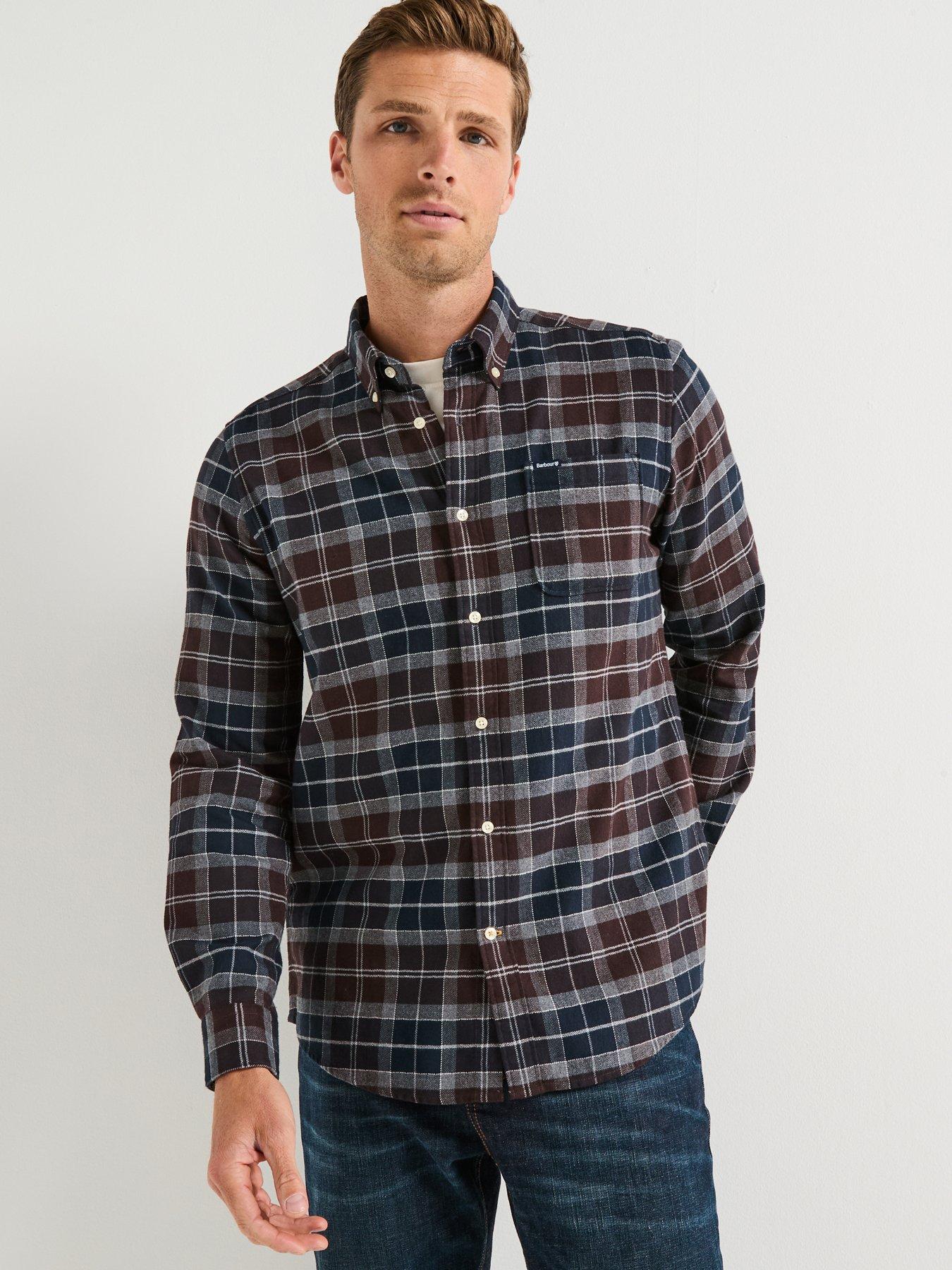  image of barbour-kyeloch-tailored-fit-tartan-shirt-black