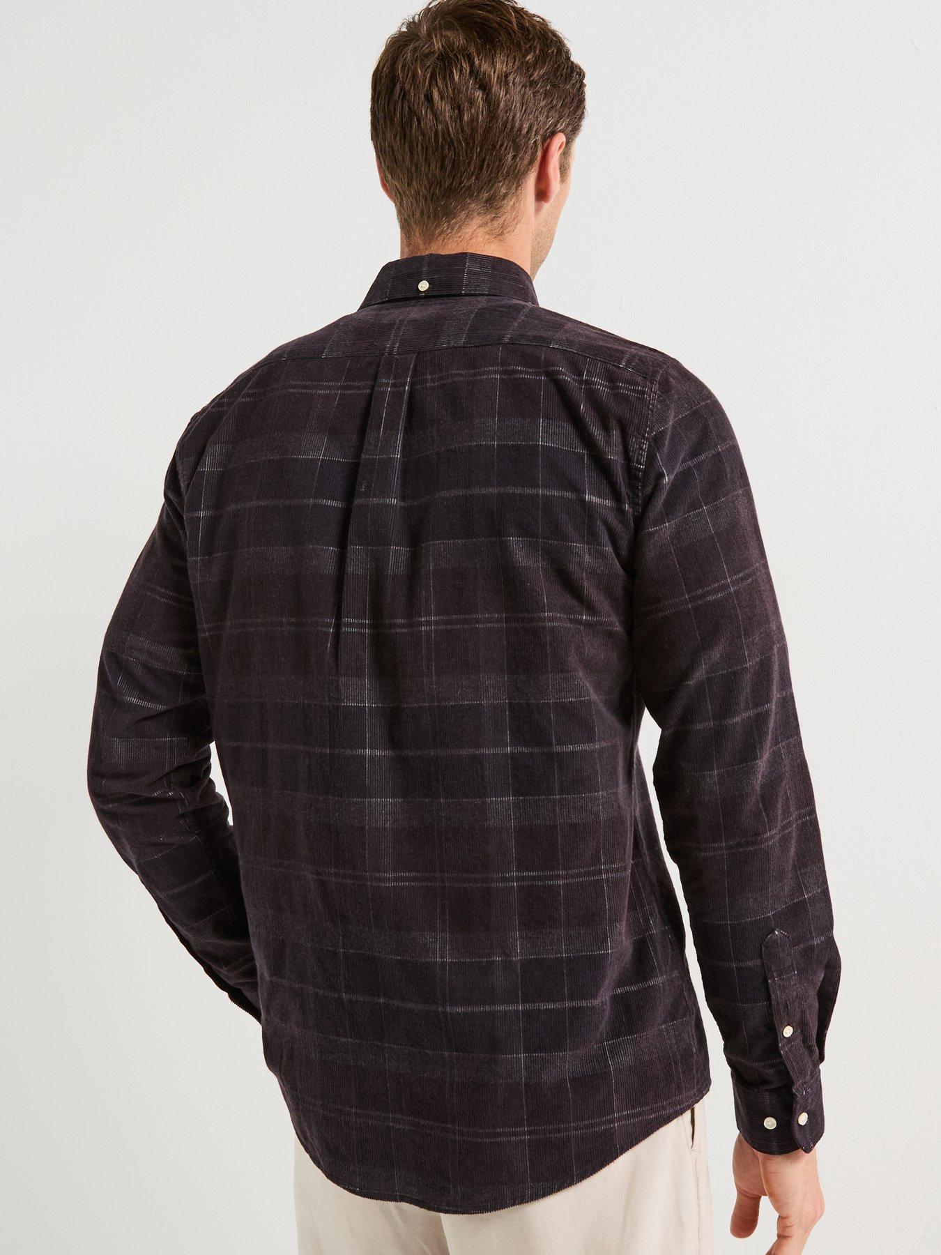  image of barbour-blair-tailored-fit-tartan-cord-shirt--navy