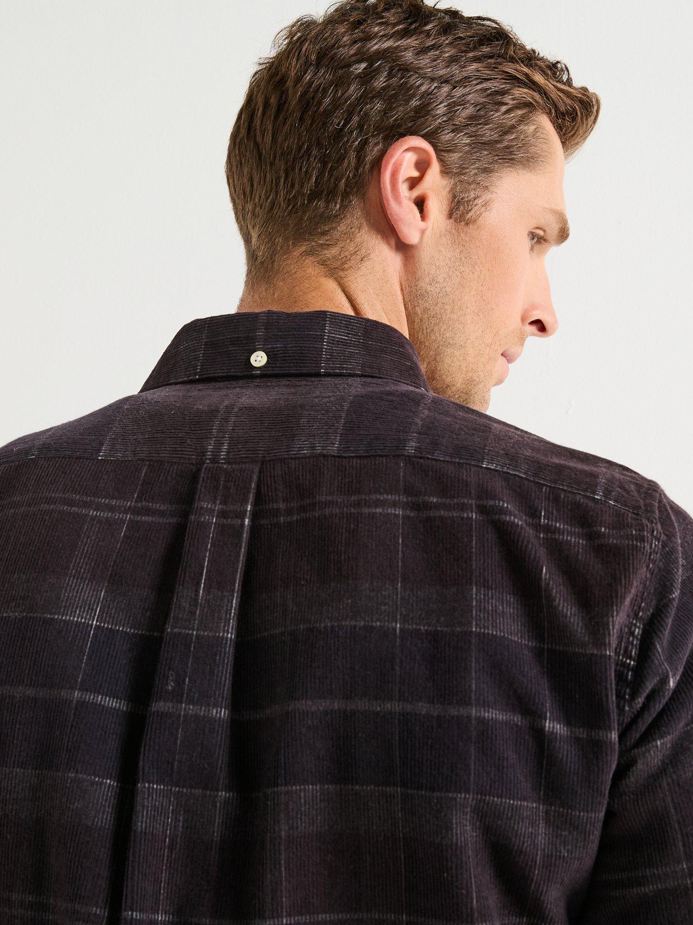  image of barbour-blair-tailored-fit-tartan-cord-shirt--navy