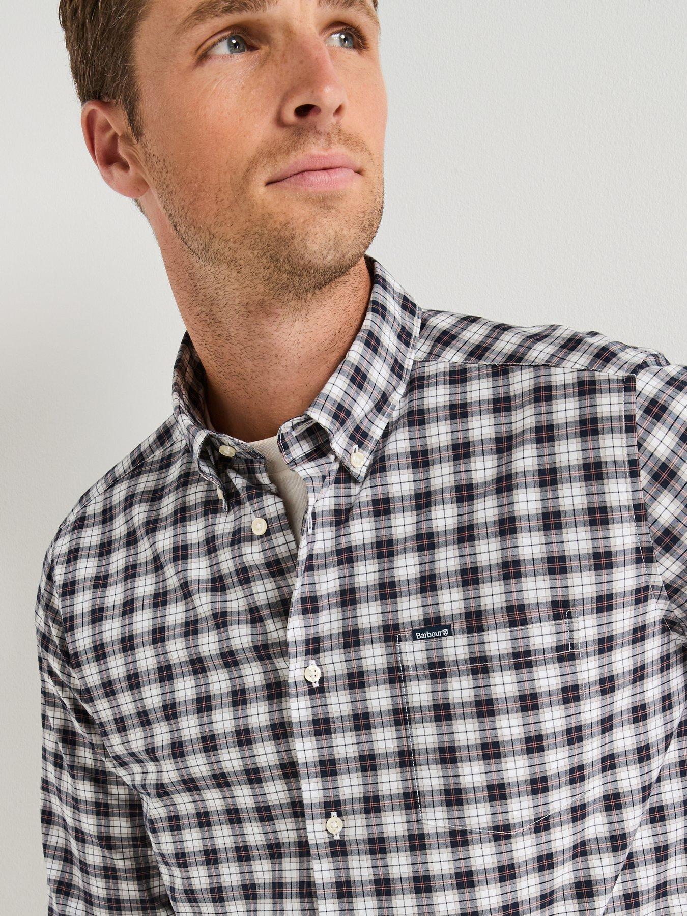 Image 1 of 6 of Barbour Lomond Long Sleeve Tailored Fit Tartan Shirt- Black
