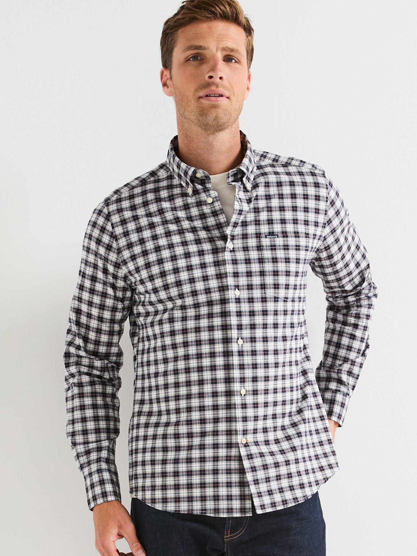  image of barbour-lomond-long-sleeve-tailored-fit-tartan-shirt--black