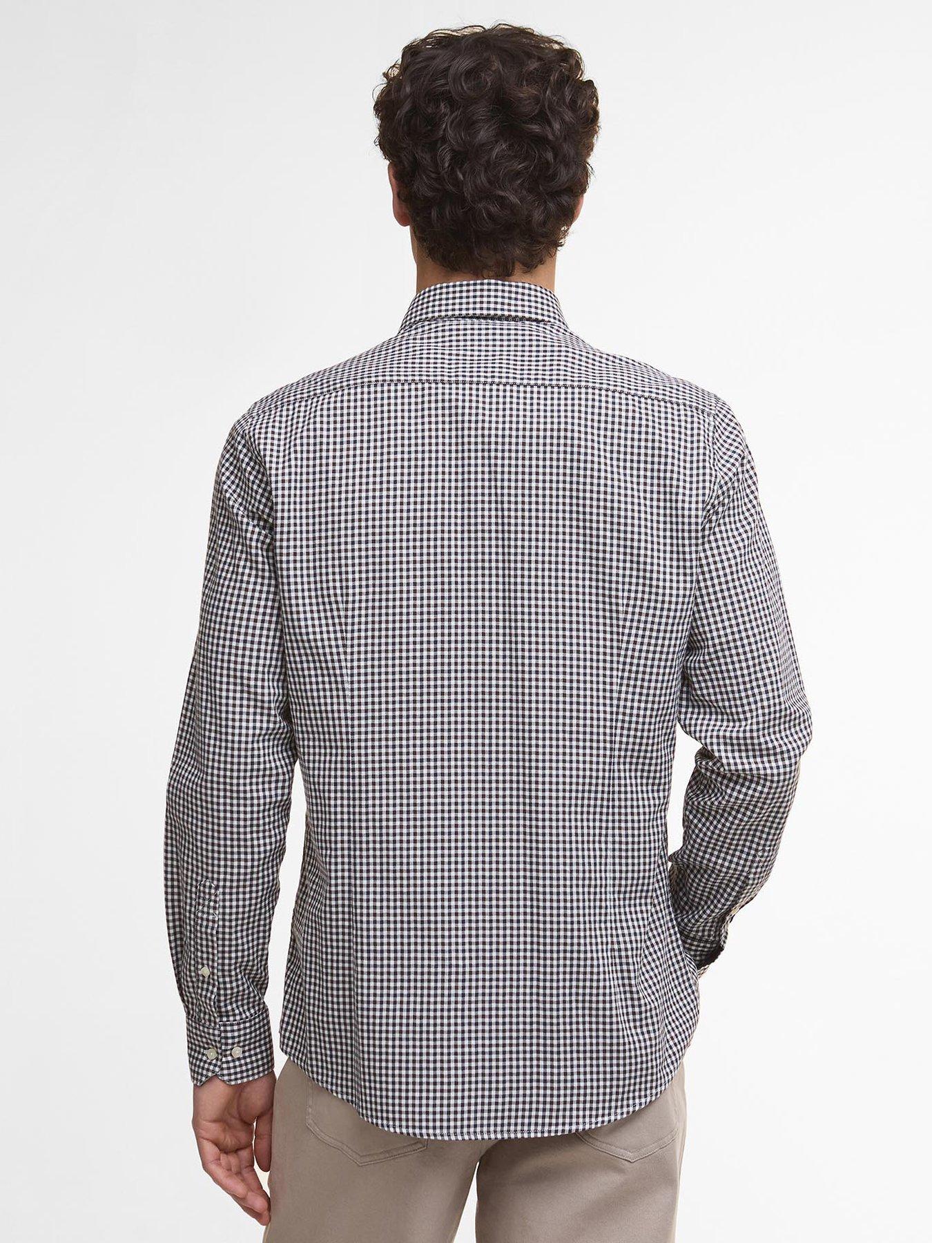 stillFront image of barbour-padshaw-tailored-fit-gingham-shirt--grey