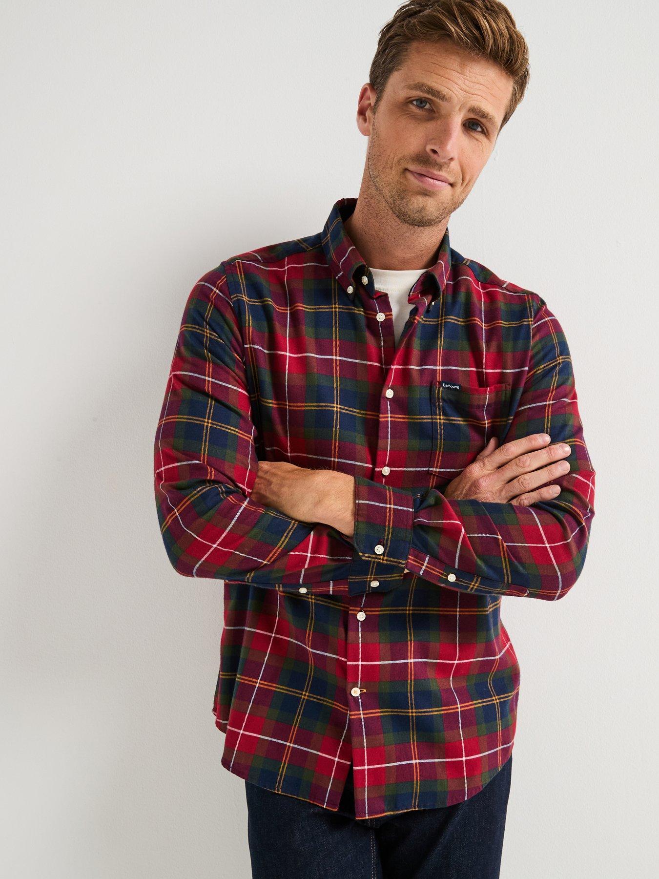 Image 1 of 6 of Barbour Fortrose Tailored Fit Tartan Shirt- Red
