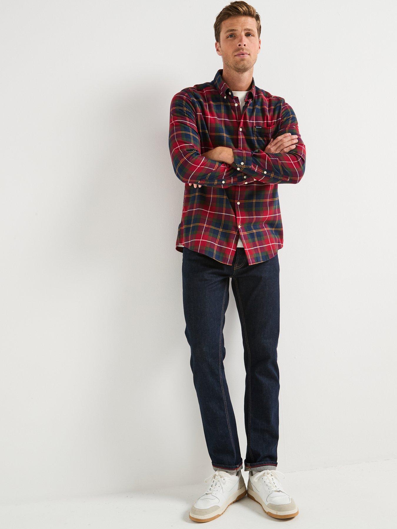 Image 3 of 6 of Barbour Fortrose Tailored Fit Tartan Shirt- Red