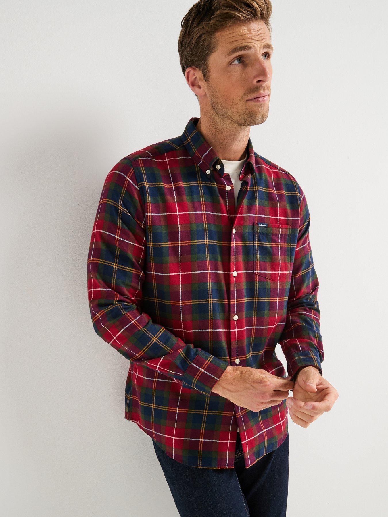 Image 5 of 6 of Barbour Fortrose Tailored Fit Tartan Shirt- Red