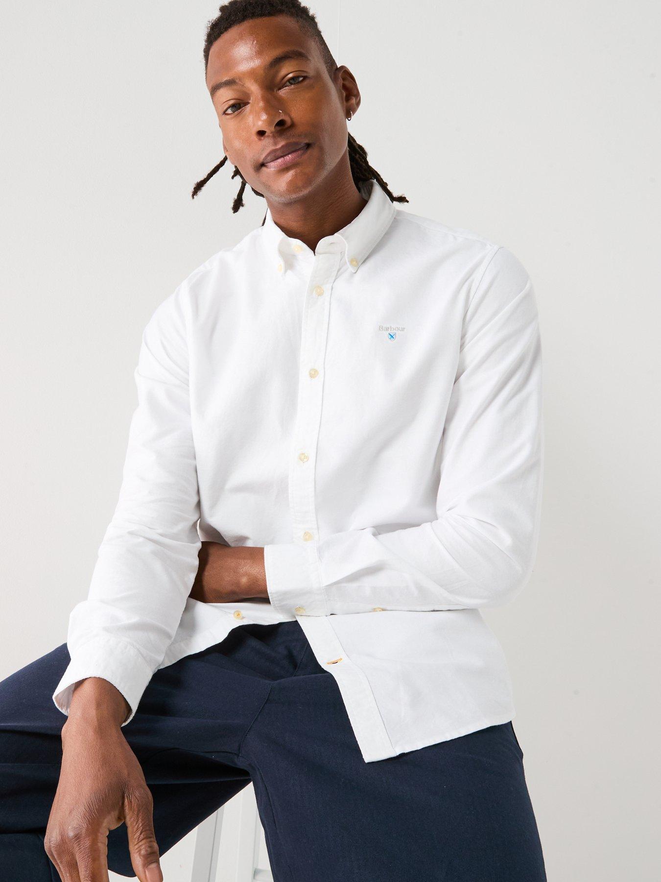 Image 4 of 5 of Barbour Oxtown Tailored Fit Oxford Shirt - White