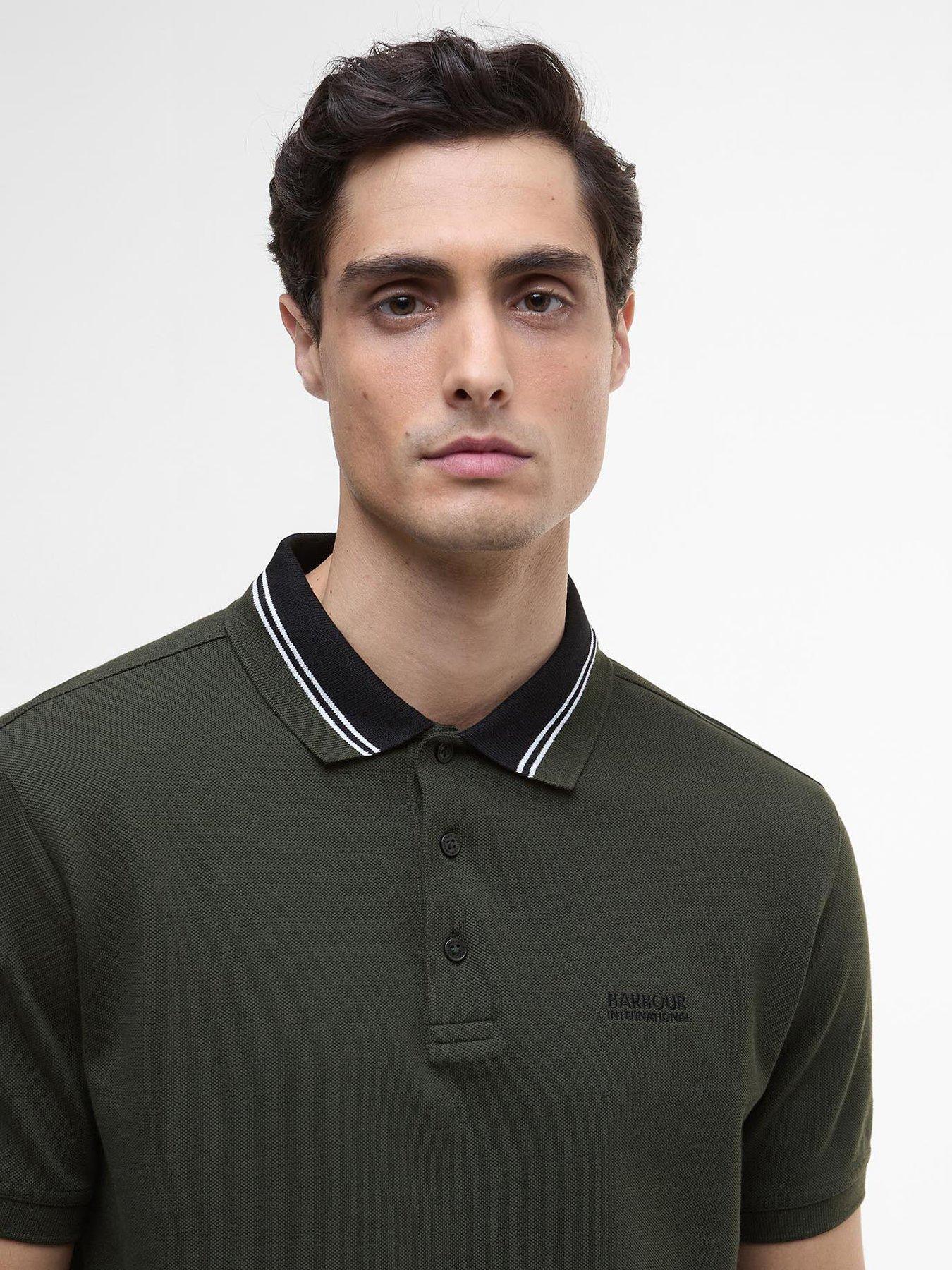 Image 4 of 6 of Barbour International Bruce Tipped Polo Shirt- Dark Green