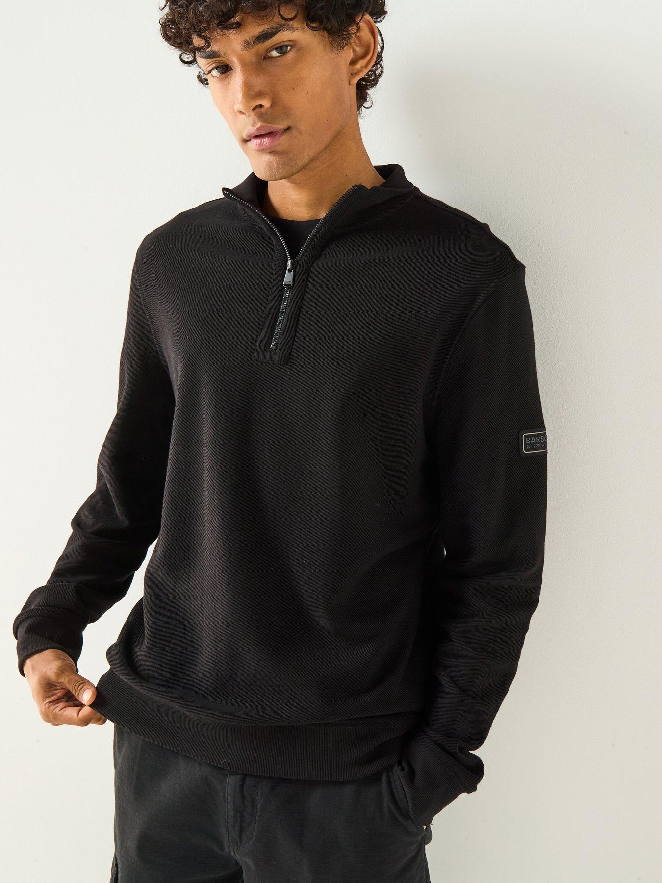 undefined Samuel Funnel Neck Track Top - Black