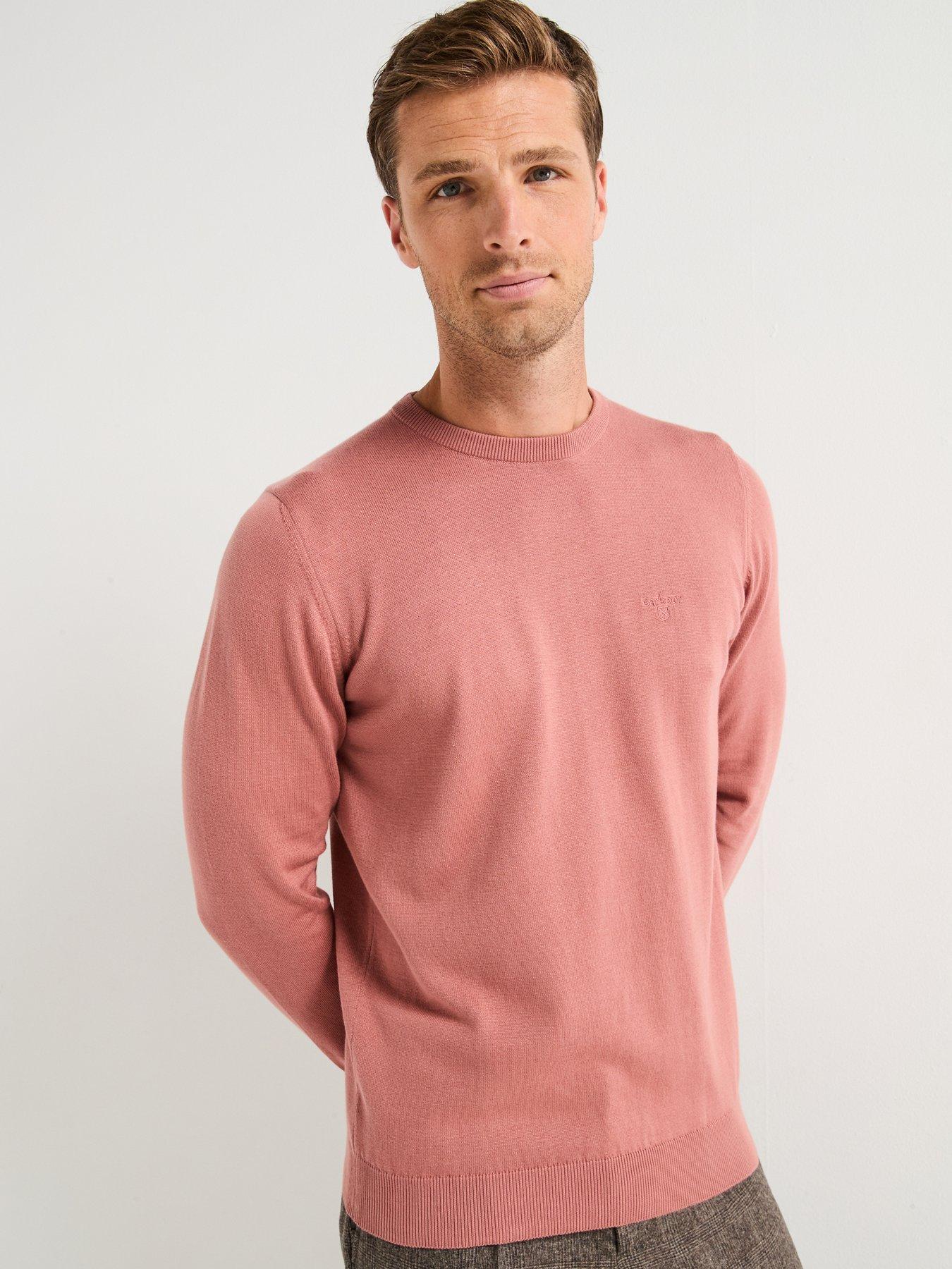 undefined Pima Cotton Crew Knitted Jumper - Light Red