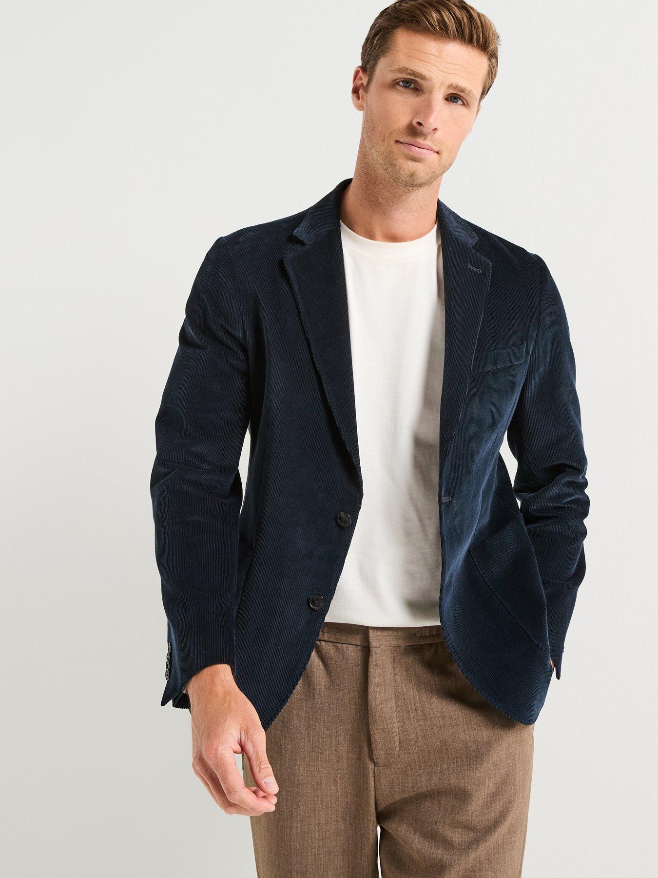 undefined Wallington Single Breasted Cord Blazer - Navy