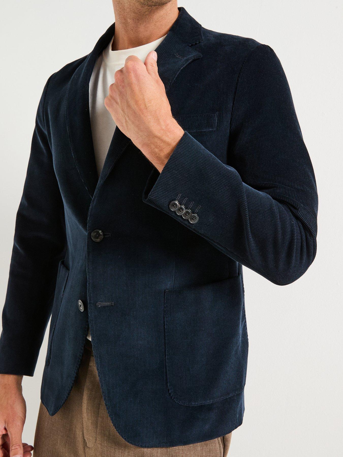 Image 4 of 6 of Barbour Wallington Single Breasted Cord Blazer - Navy